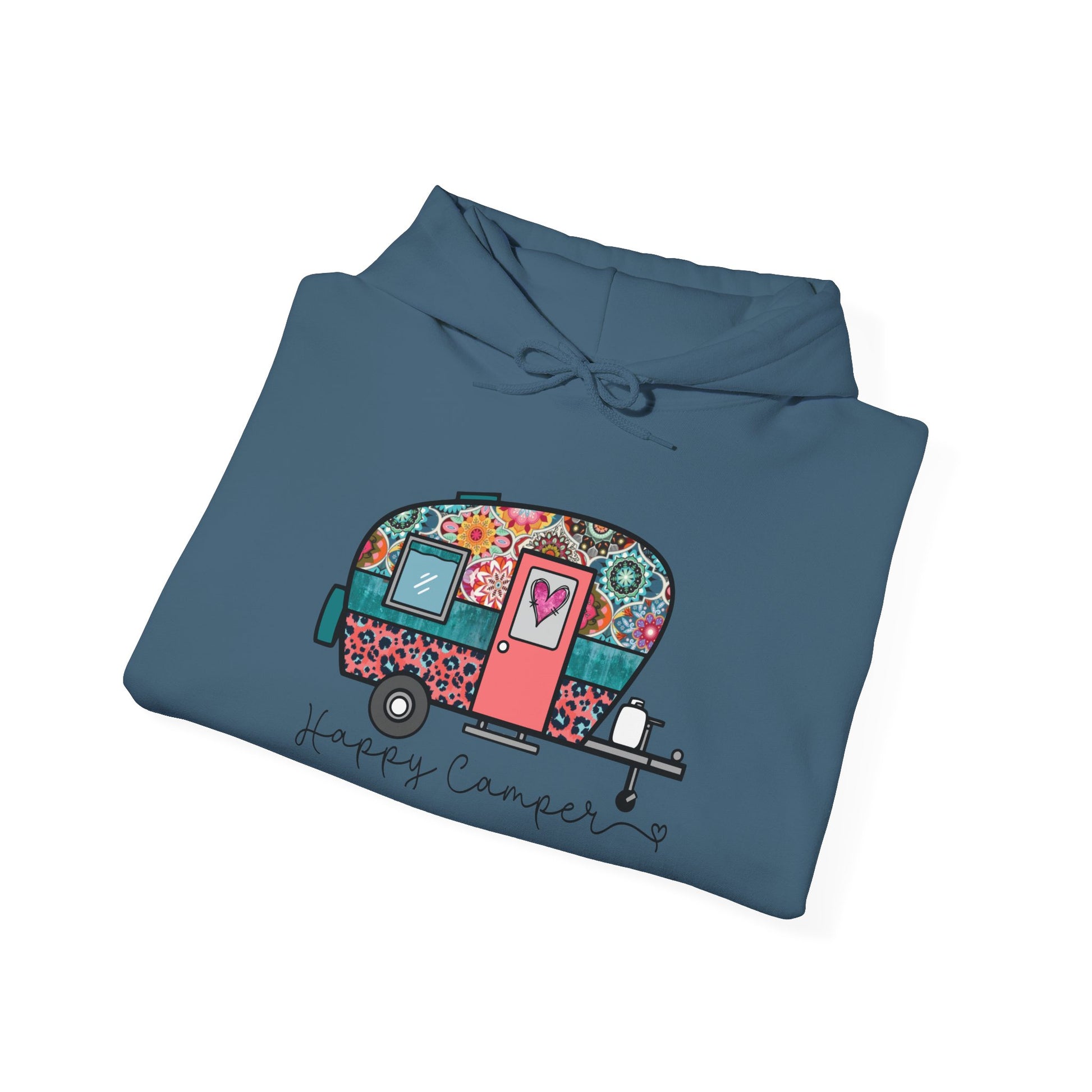 Happy Camper Hoodie – Colorful Vibes for Outdoor Lovers