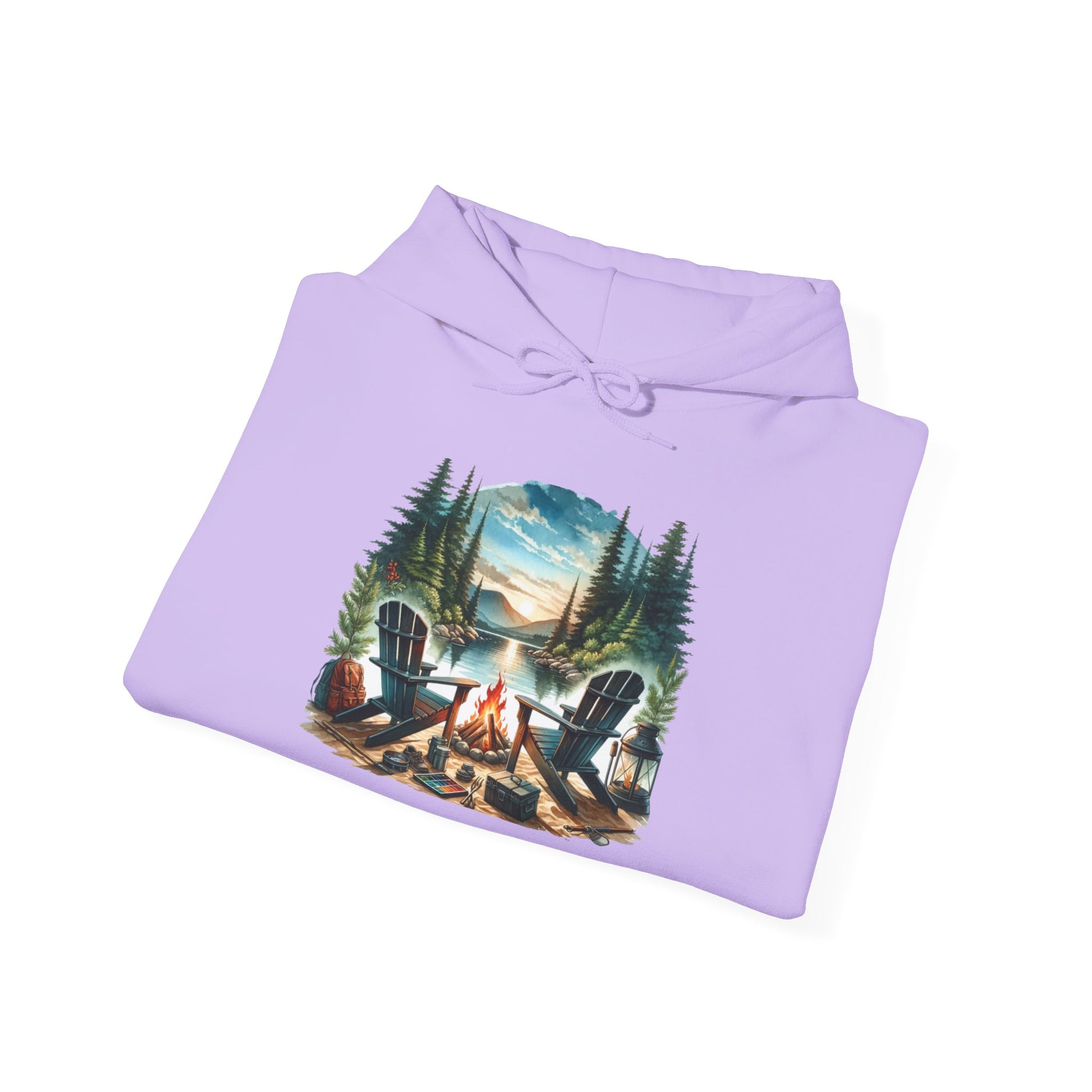 Lakeside Campfire Escape Hoodie – Cozy Outdoor Adventure Vibes