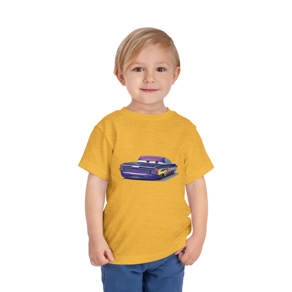 Toddler Short Sleeve Tee Featuring Fun Car Design