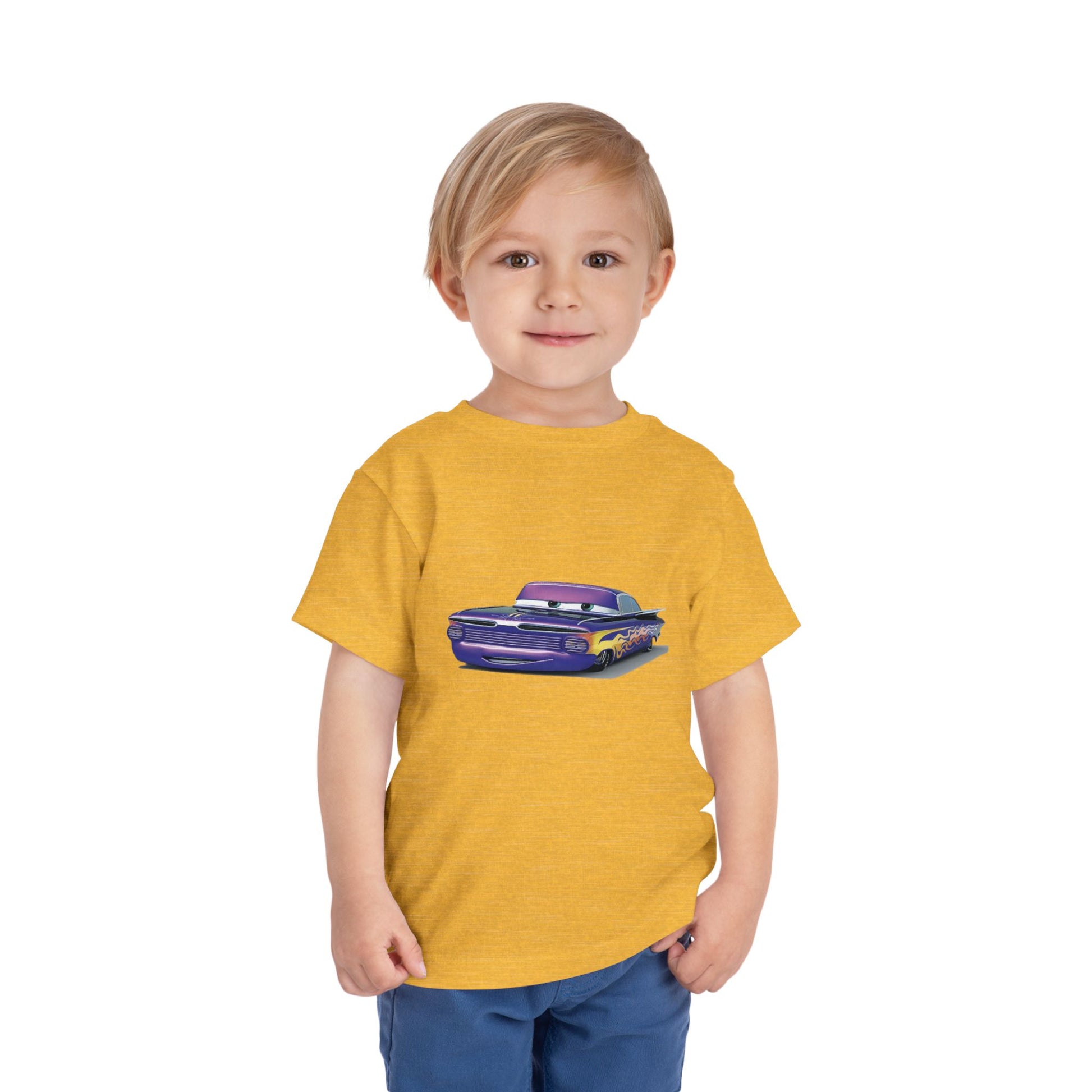Toddler Short Sleeve Tee Featuring Fun Car Design