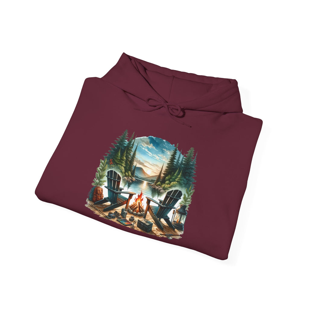 Lakeside Campfire Escape Hoodie – Cozy Outdoor Adventure Vibes