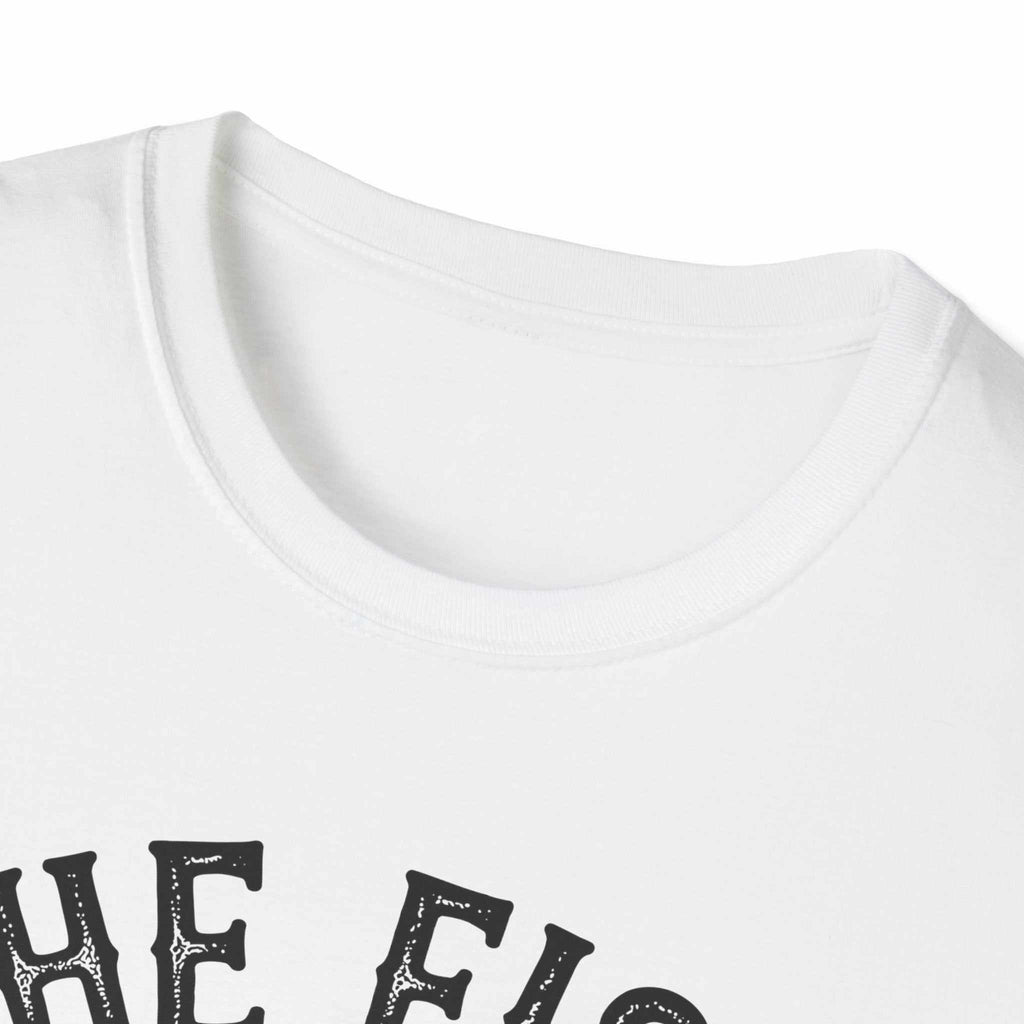 White unisex softstyle t-shirt featuring "The Fish Whisperer" fishing graphic, made of lightweight 100% cotton.