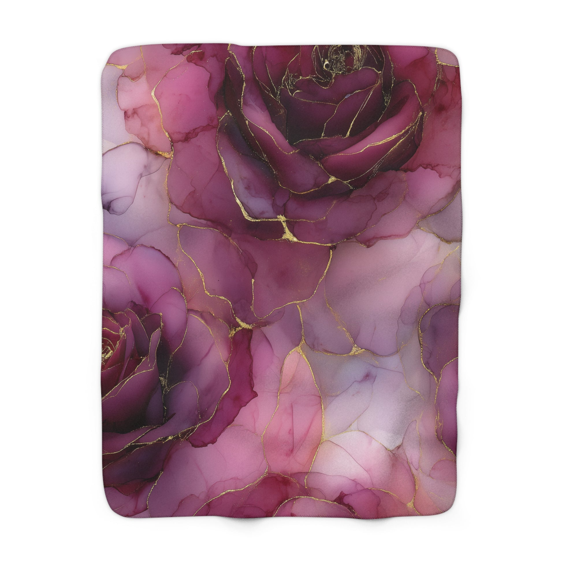 Elegant Floral Sherpa Fleece Blanket