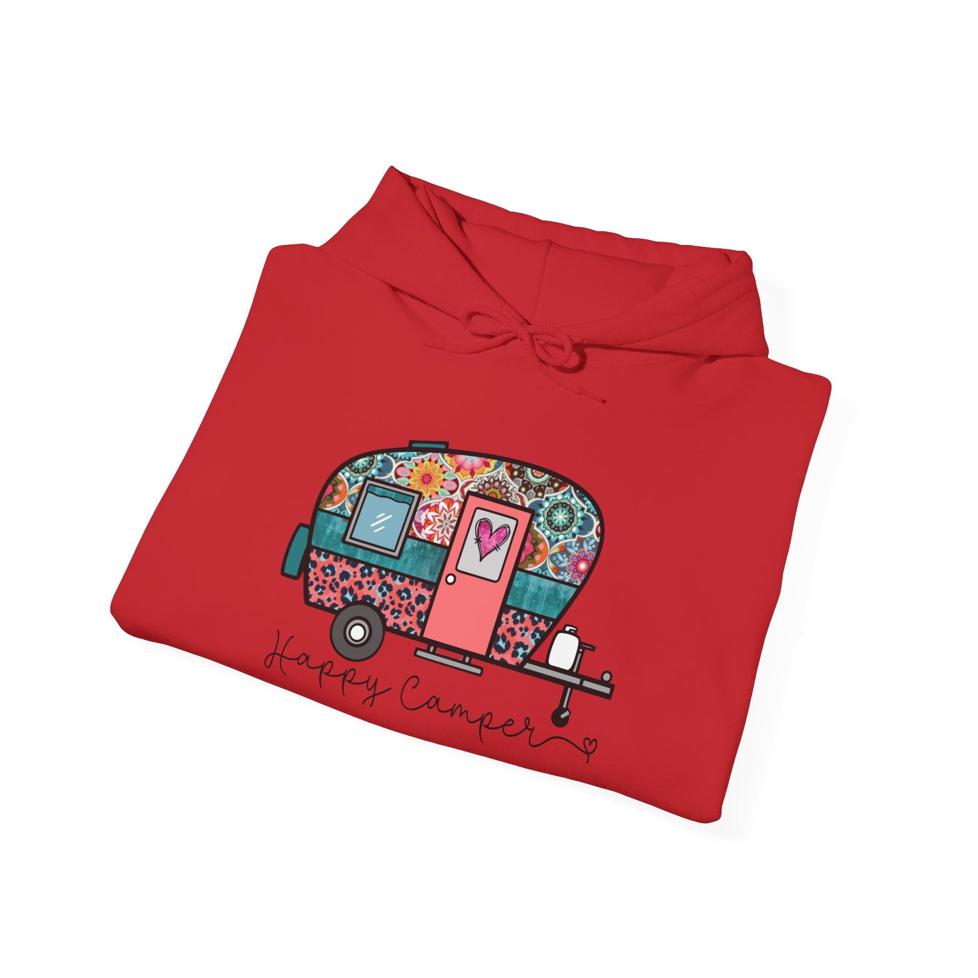 Happy Camper Hoodie – Colorful Vibes for Outdoor Lovers