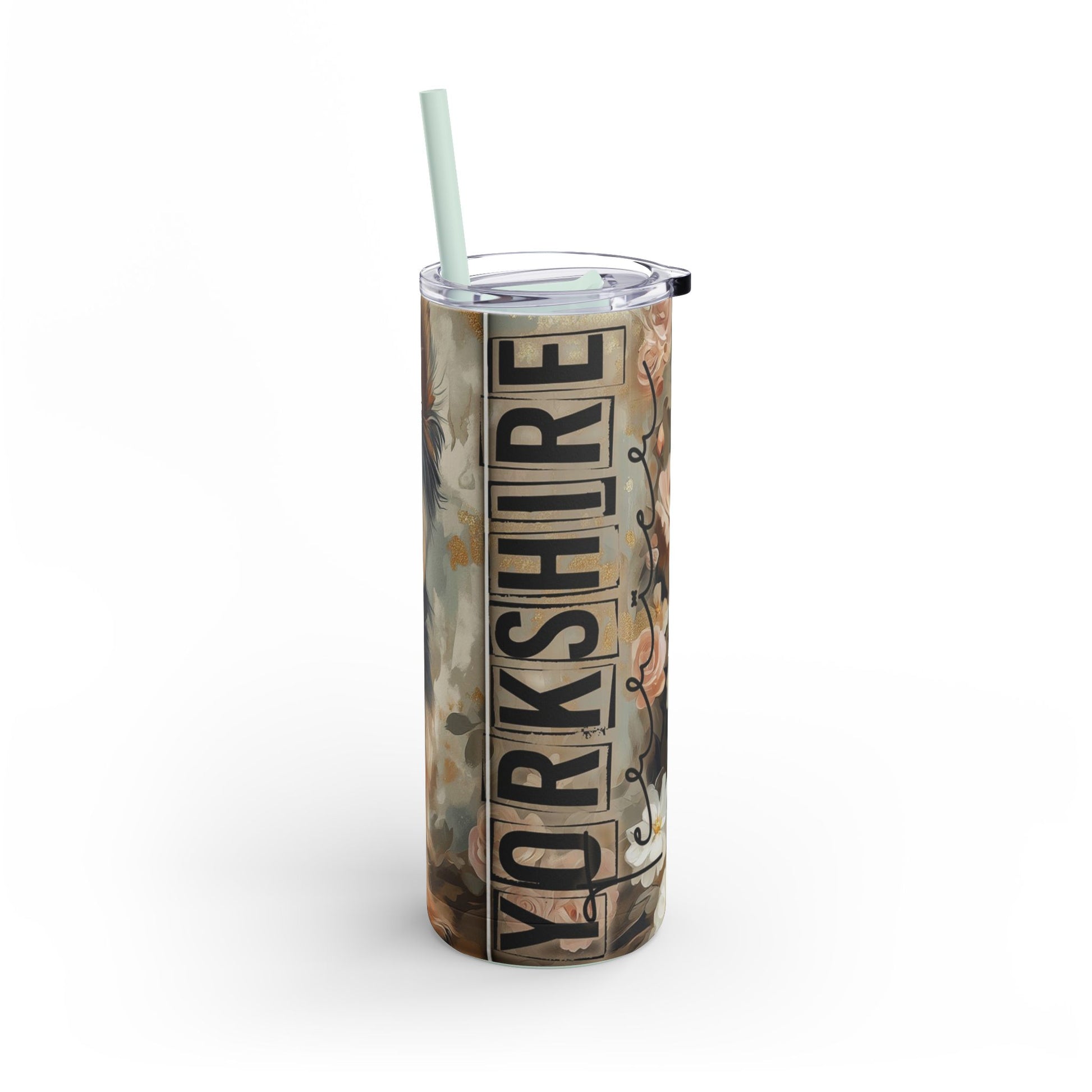 Yorkie Love Skinny Tumbler, 20oz