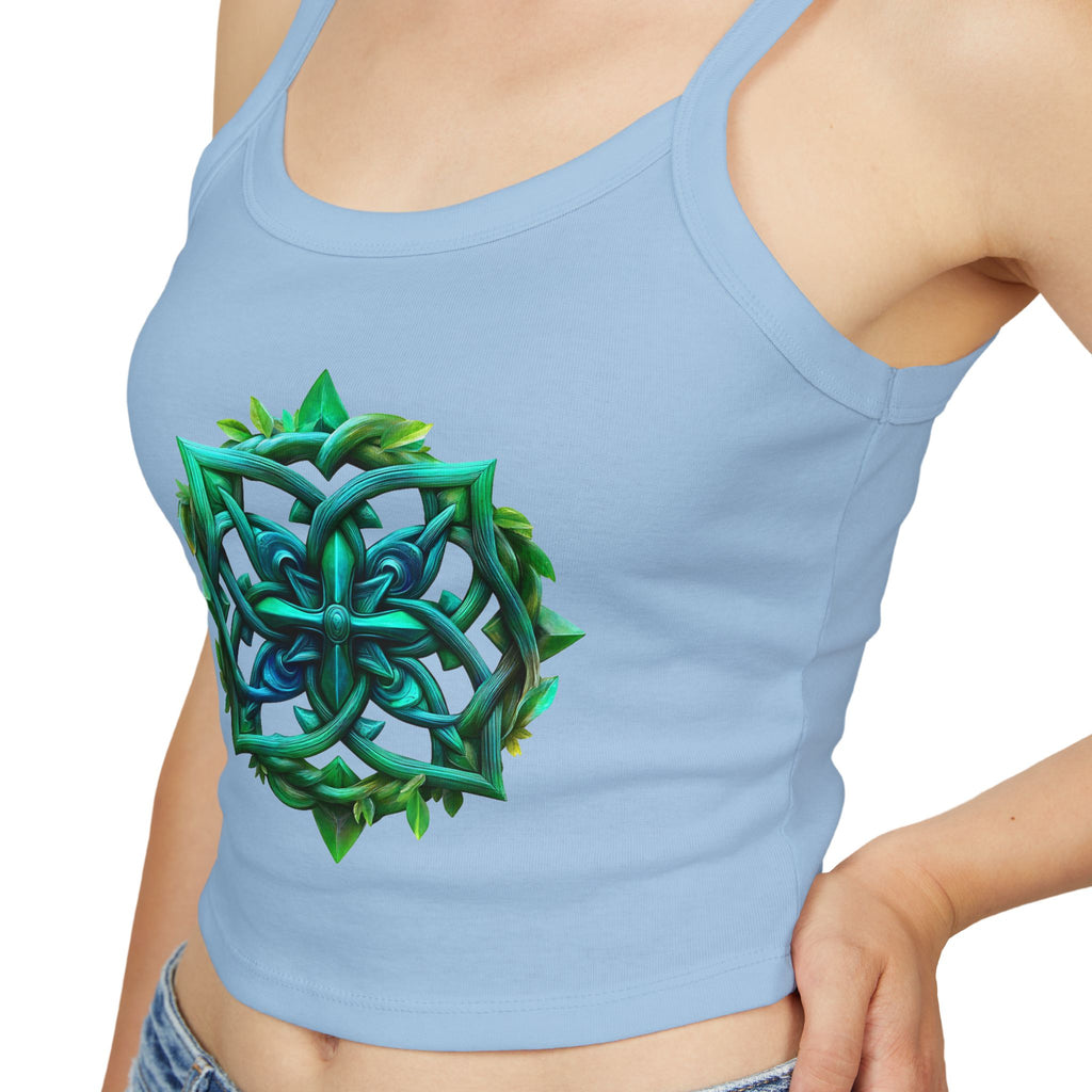 Crop Top Teal-Green Mandala