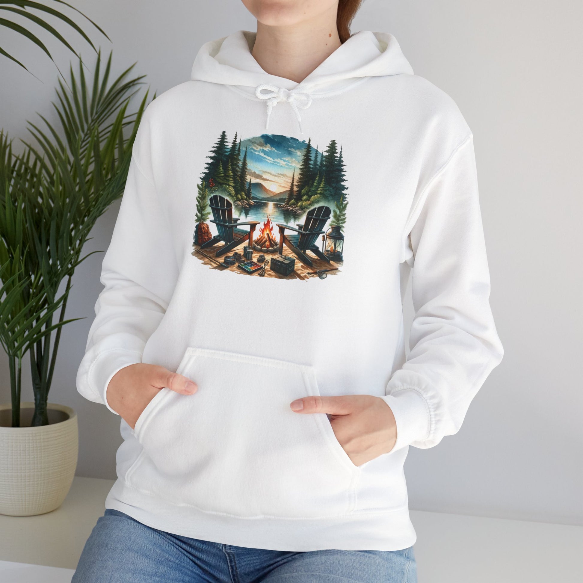 Lakeside Campfire Escape Hoodie – Cozy Outdoor Adventure Vibes