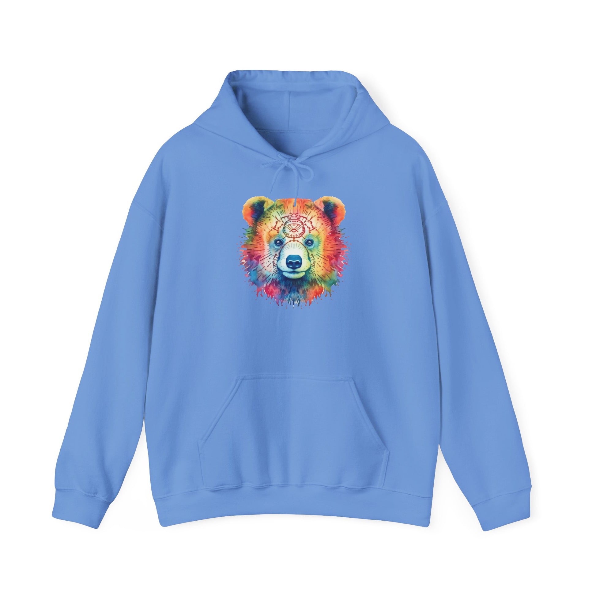 Psychedelic Bear Hoodie – Colorful Mandala Animal Sweatshirt for Artistic, Free-Spirited Style