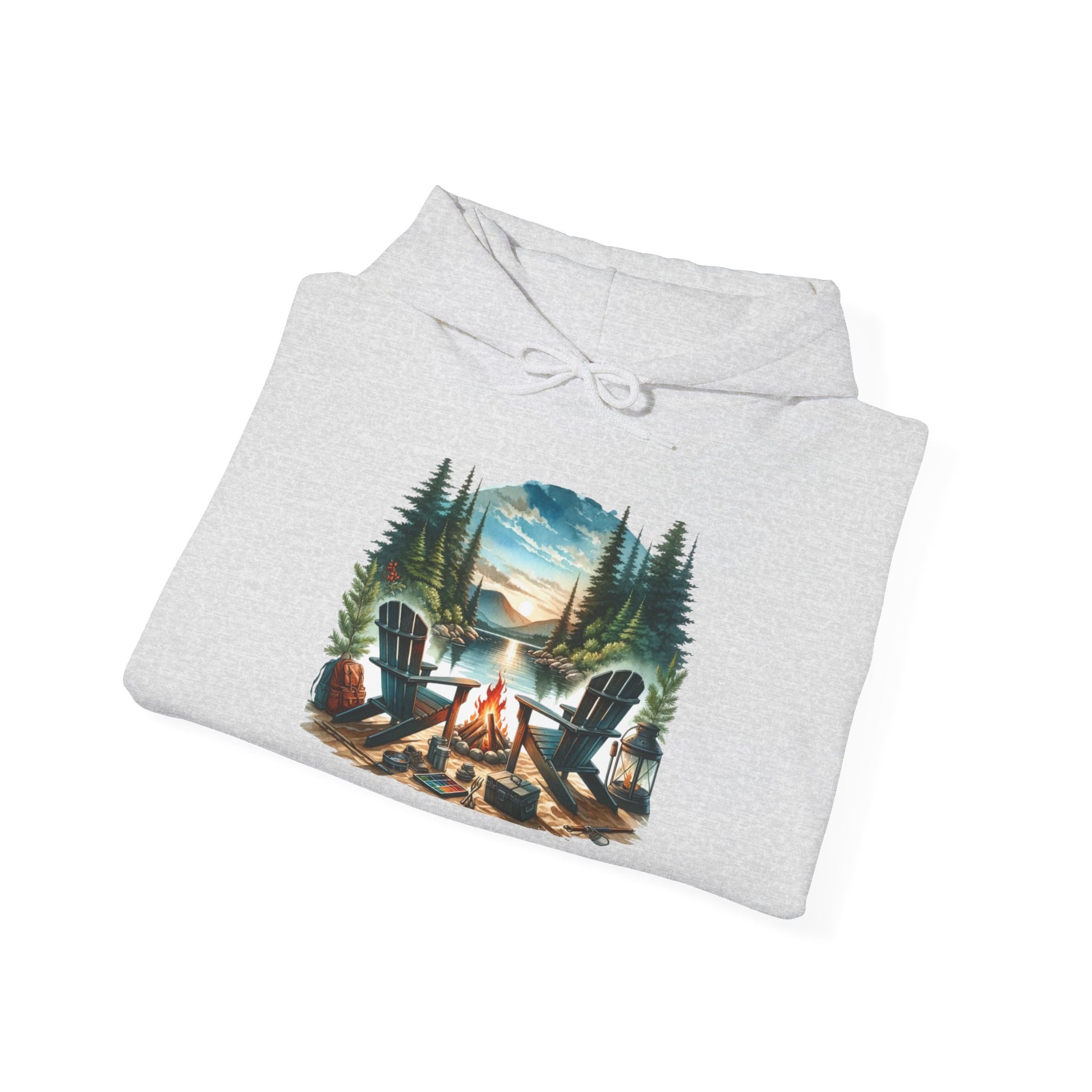 Lakeside Campfire Escape Hoodie – Cozy Outdoor Adventure Vibes
