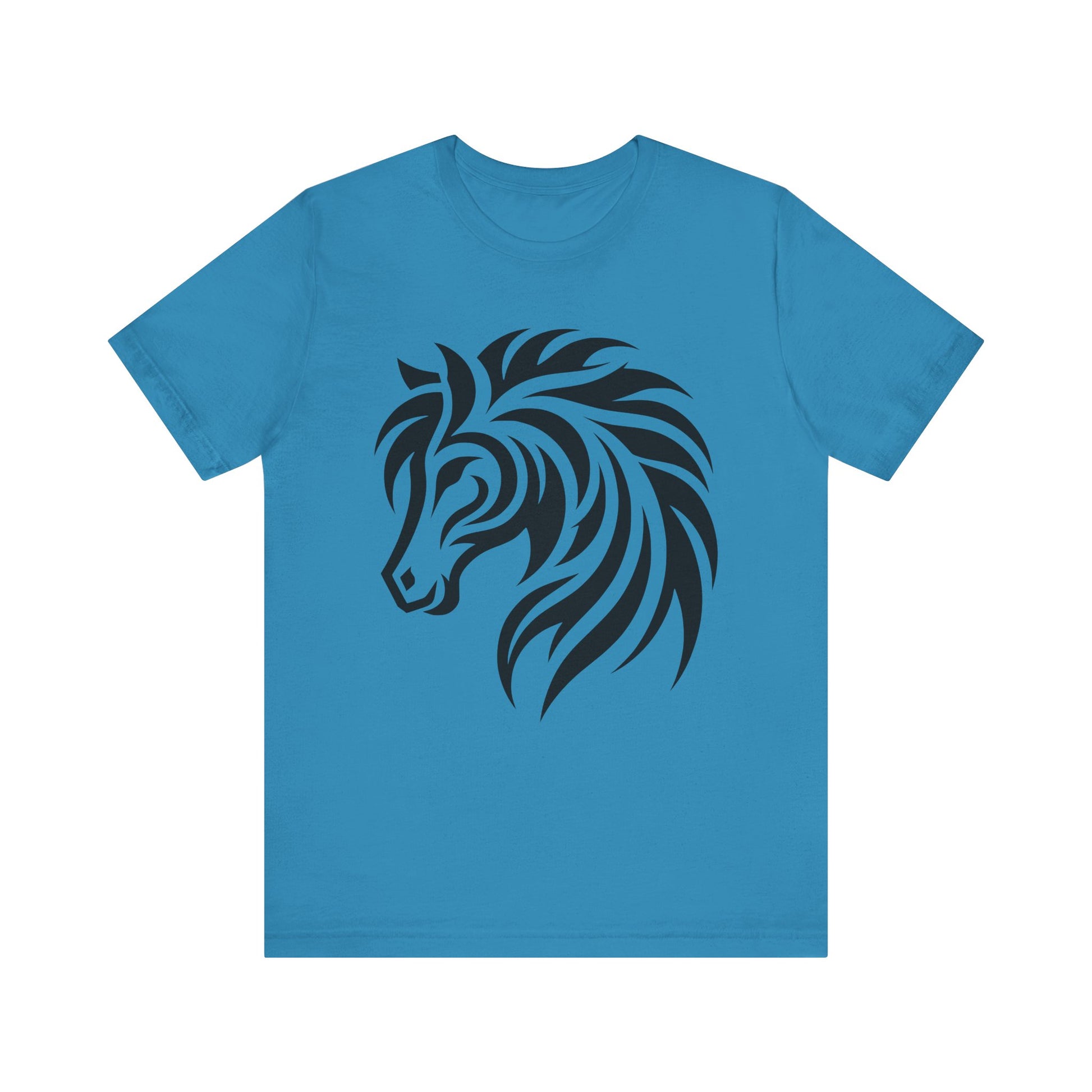 Tribal Horse Graphic Tee – Bold Mustang Silhouette on Hot Pink T-Shirt
