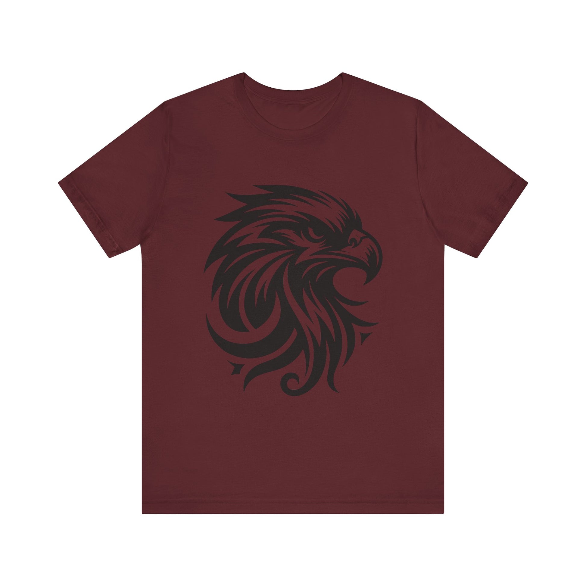Bold tee featuring a fierce black tribal eagle design, available in multiple vibrant colors