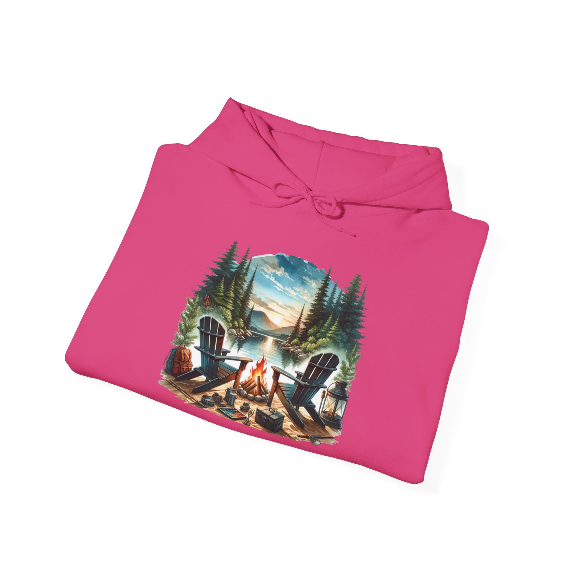 Lakeside Campfire Escape Hoodie – Cozy Outdoor Adventure Vibes