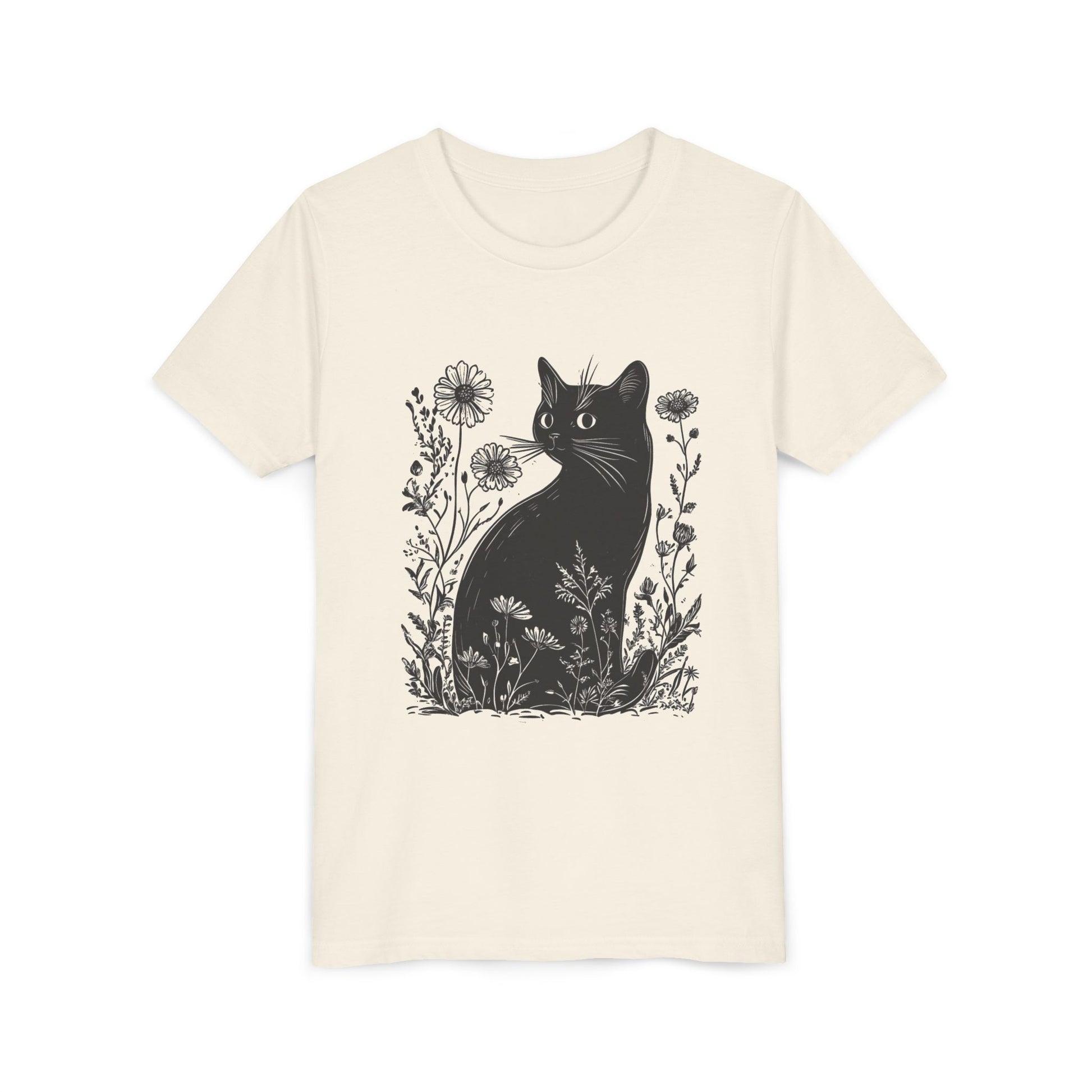 Black Cat Youth Tee, Cute Cat Graphic Shirt