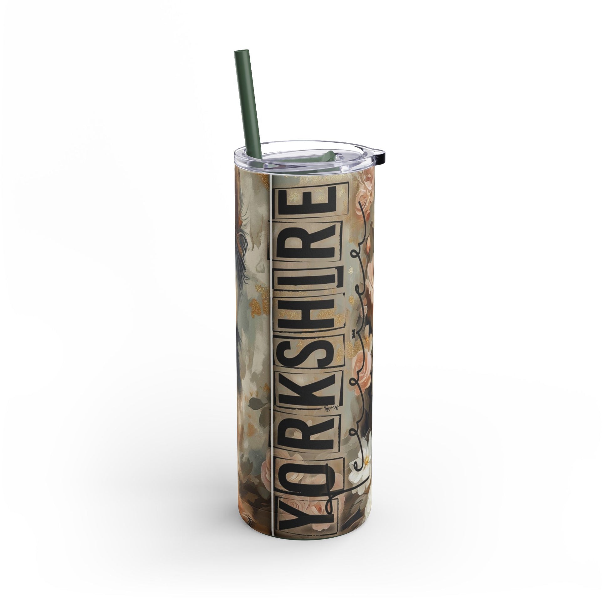 Yorkie Love Skinny Tumbler, 20oz