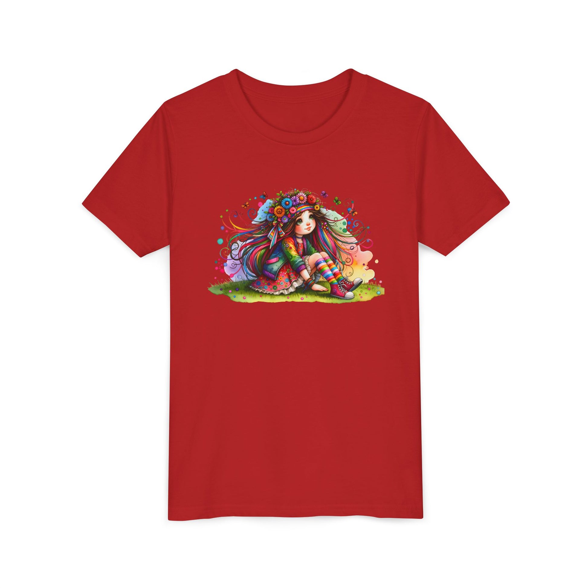 Whimsical Floral Girl Youth Tee