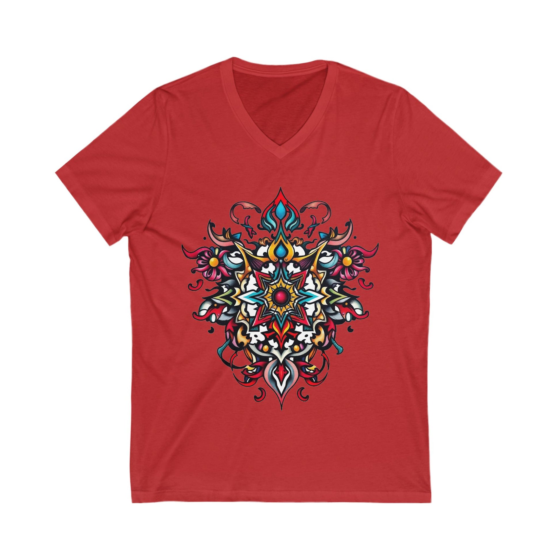 Vibrant Mandala V-Neck