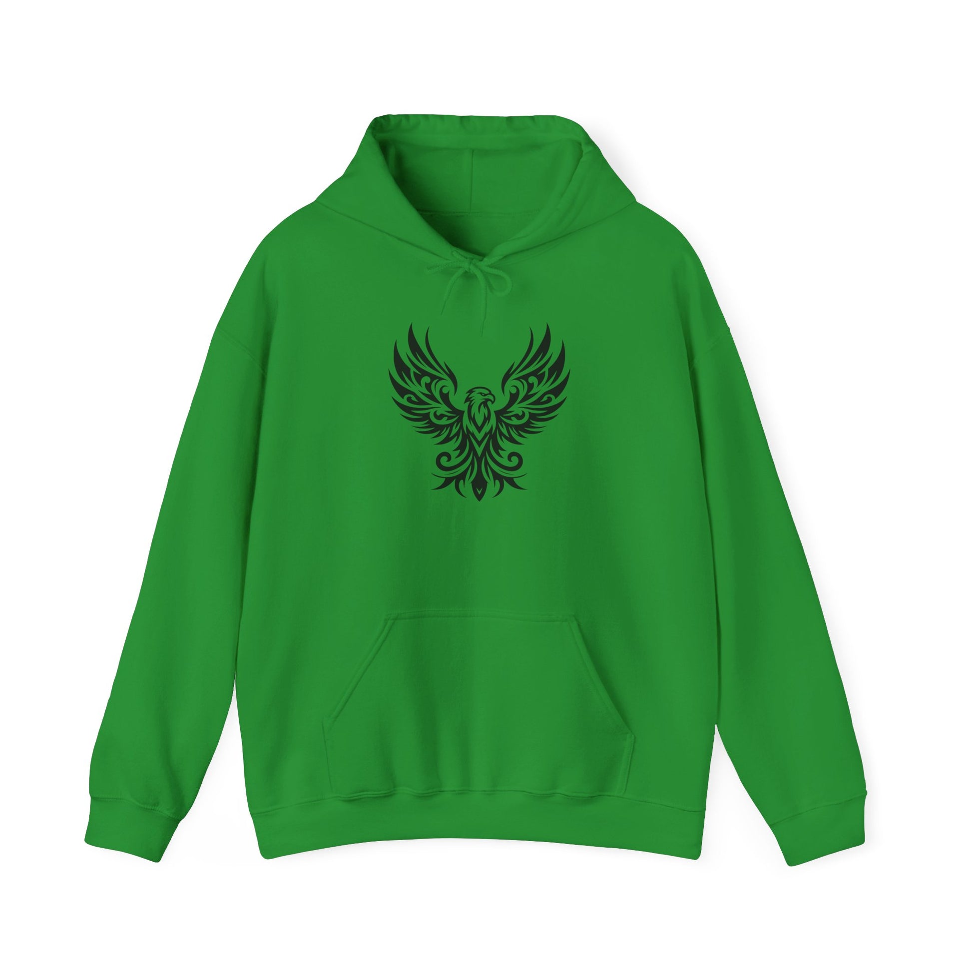 Tribal Phoenix Hoodie – Rise Boldly in Black and White Style