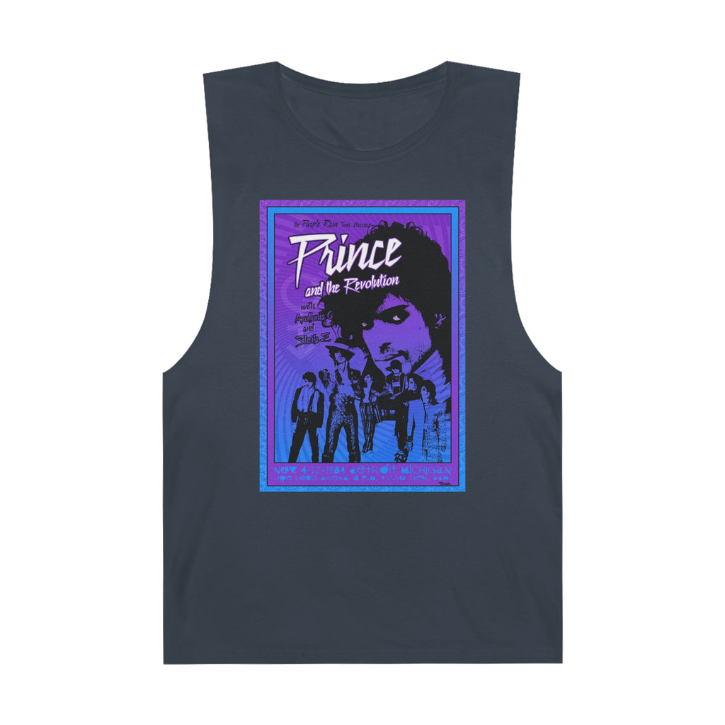 Unisex muscle tank featuring a vibrant retro Prince and the Revolution concert graphic for true music lovers