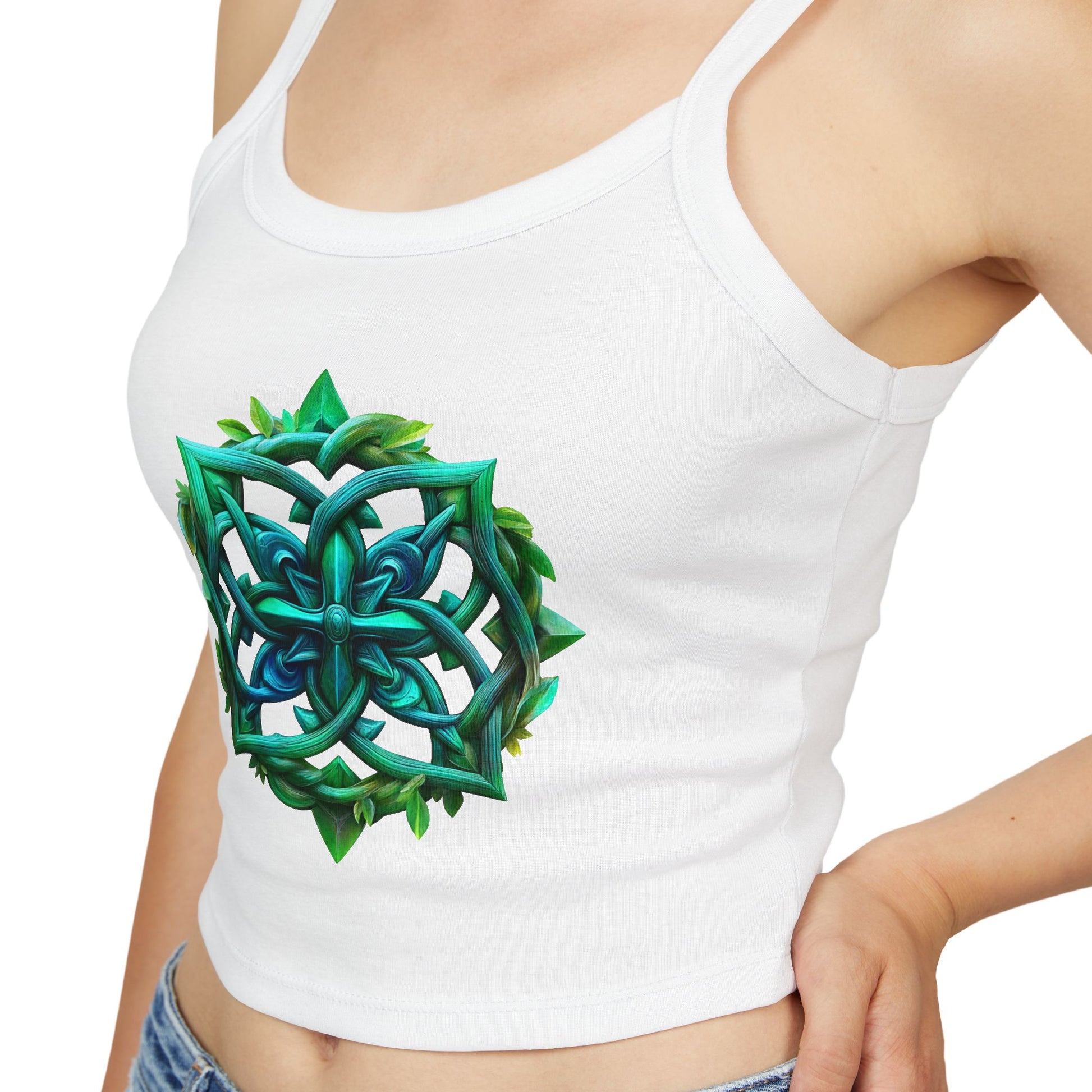 Crop Top Teal-Green Mandala
