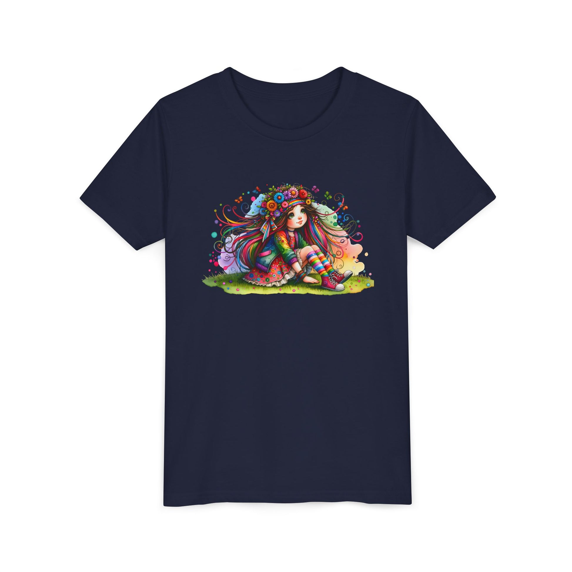 Whimsical Floral Girl Youth Tee