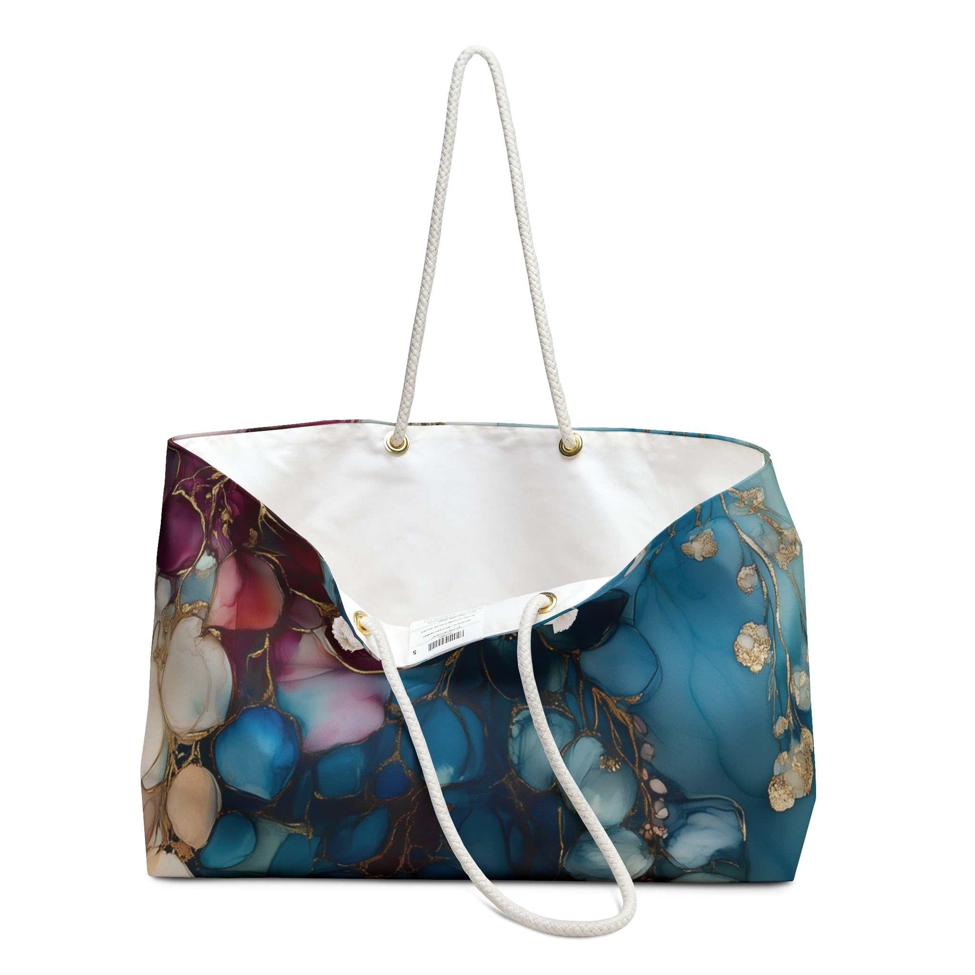 Elegant Wisteria design weekender bag with rope handles and spacious interior for travel