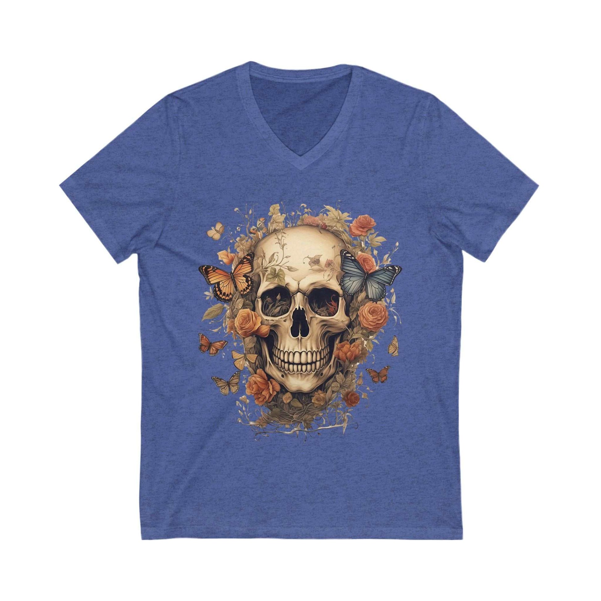 Skull & Flowers V-Neck