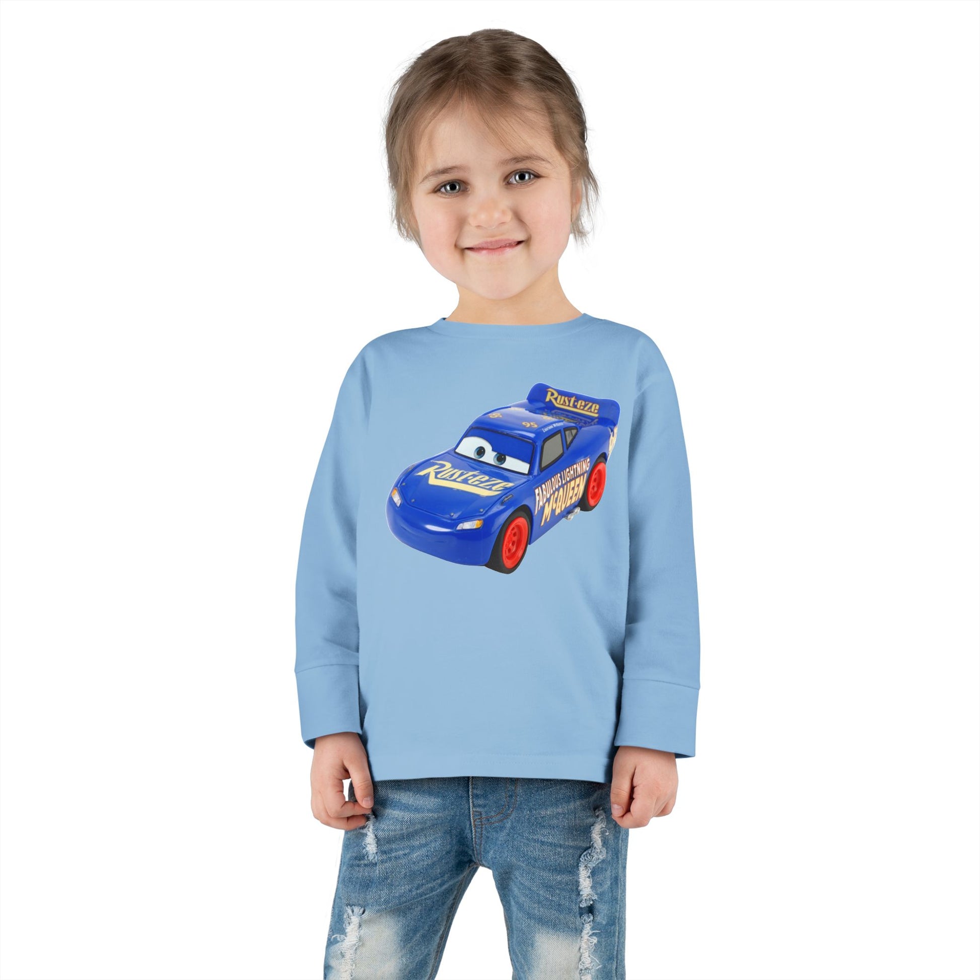 Toddler Long Sleeve Tee with Race Car Design