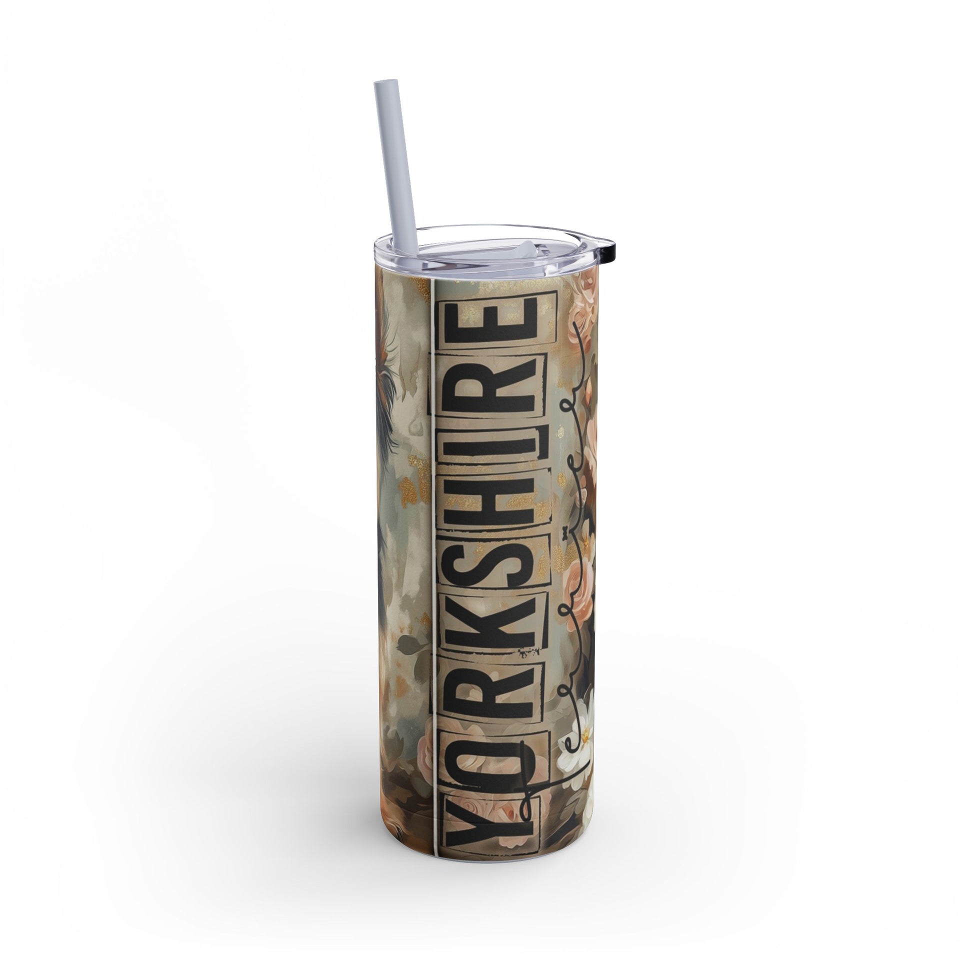 Yorkie Love Skinny Tumbler, 20oz