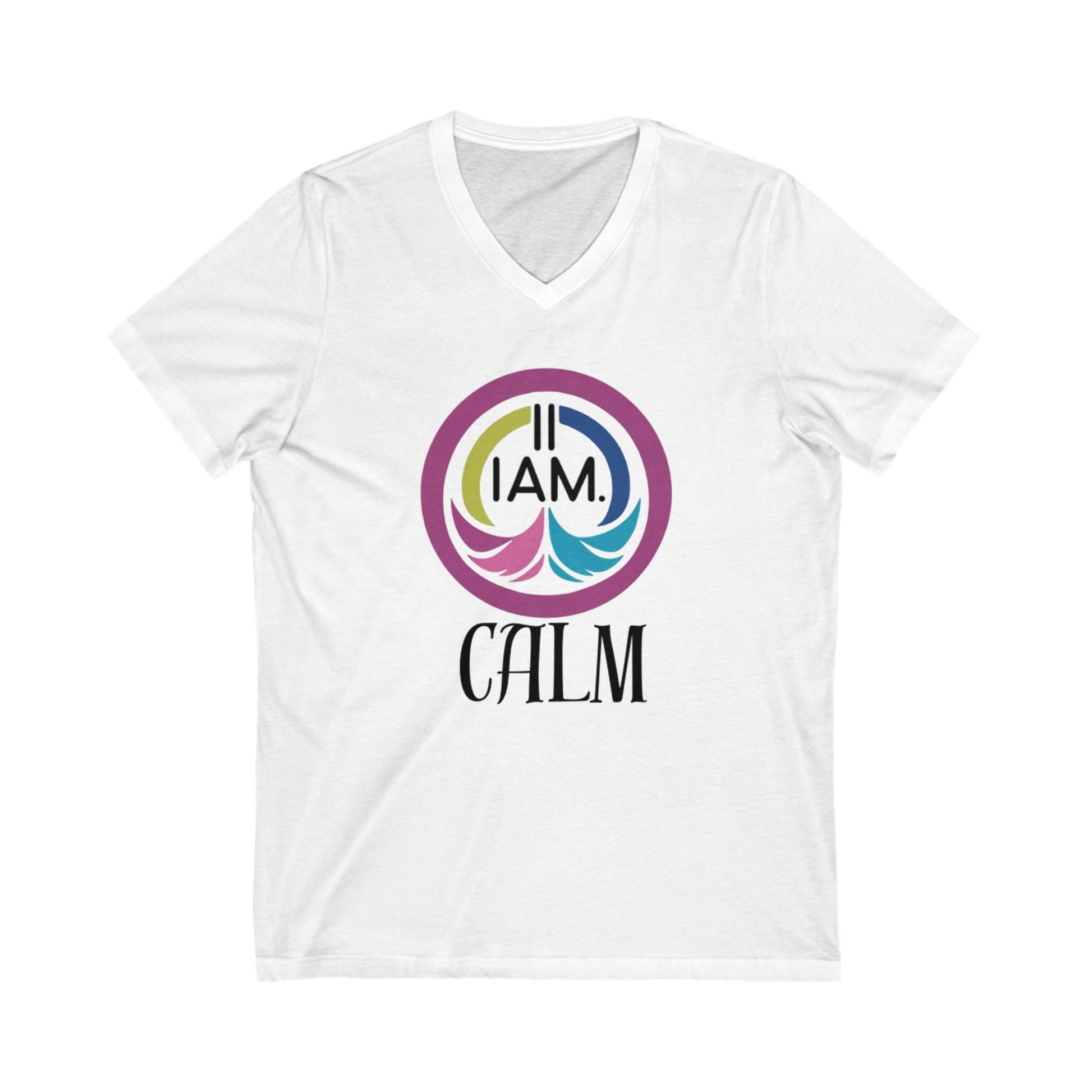 V-Neck Tee - I Am Calm Graphic Print