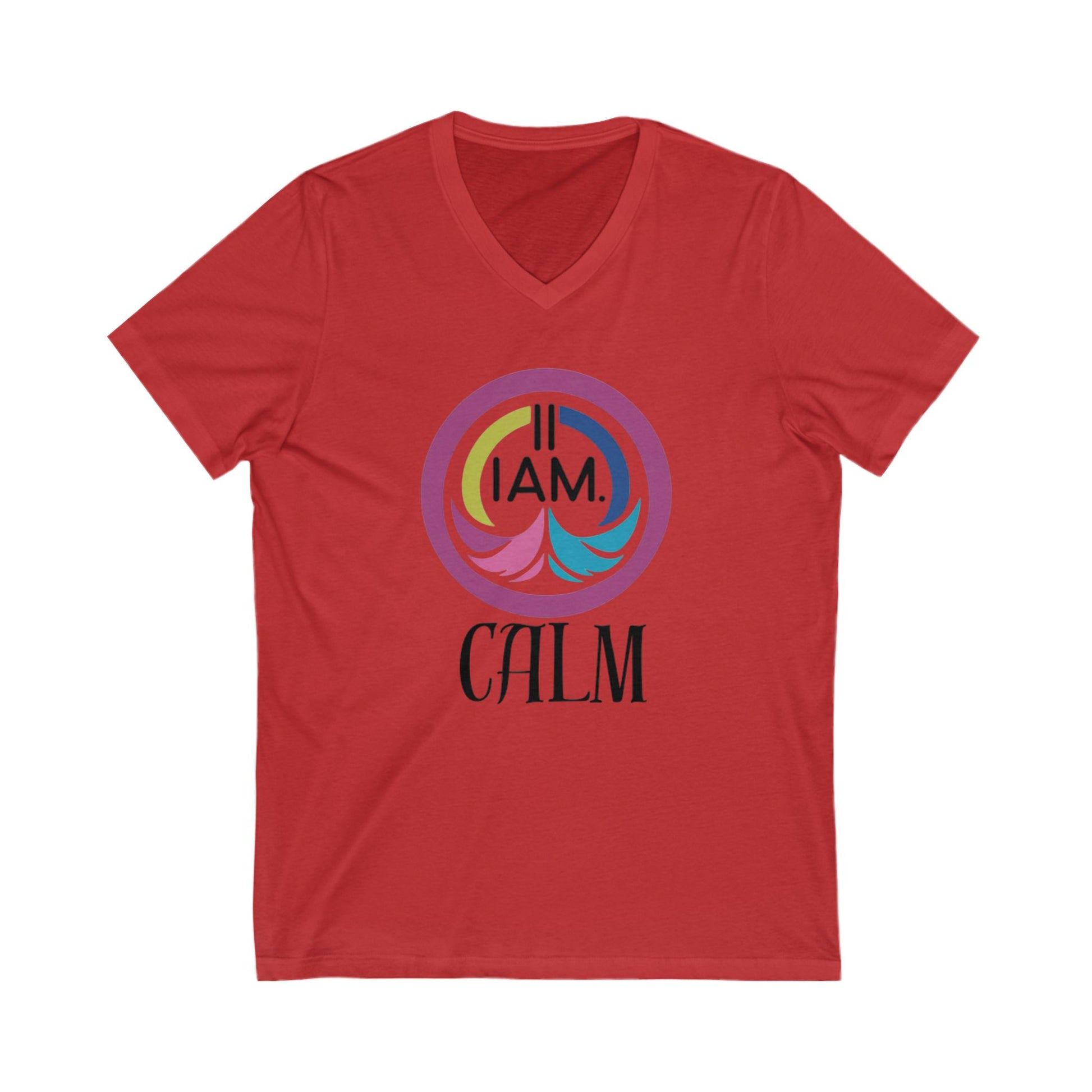 V-Neck Tee - I Am Calm Graphic Print