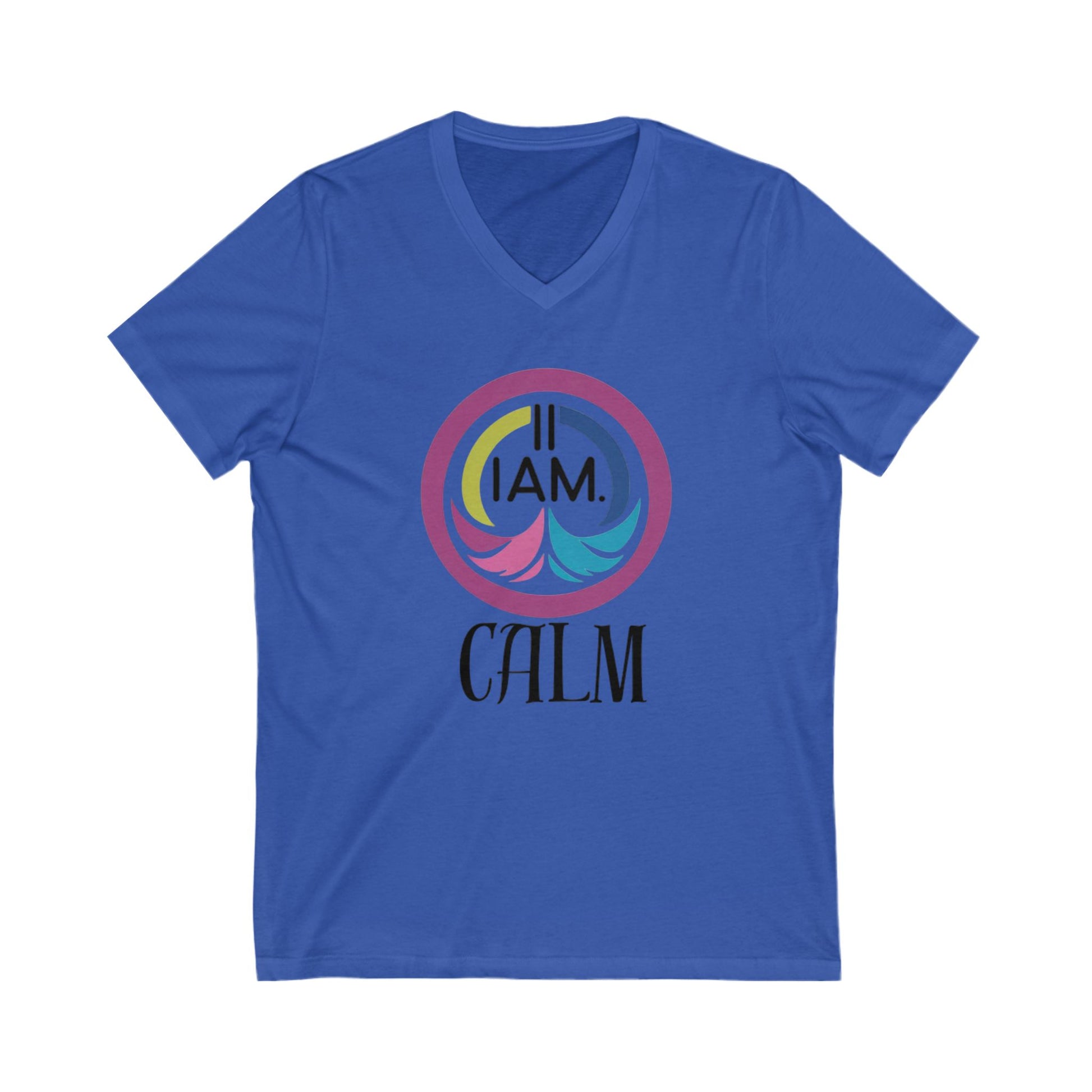 V-Neck Tee - I Am Calm Graphic Print