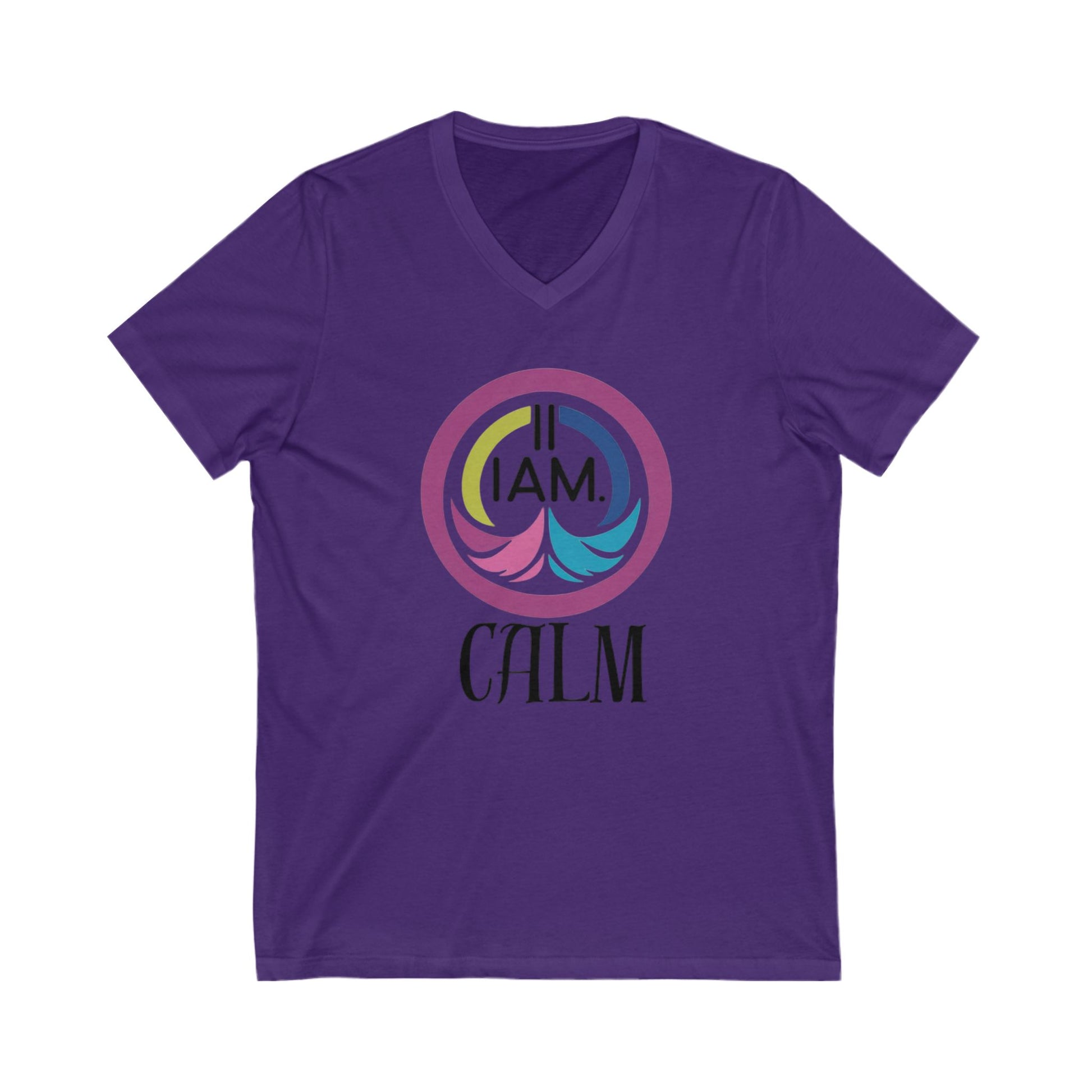 V-Neck Tee - I Am Calm Graphic Print