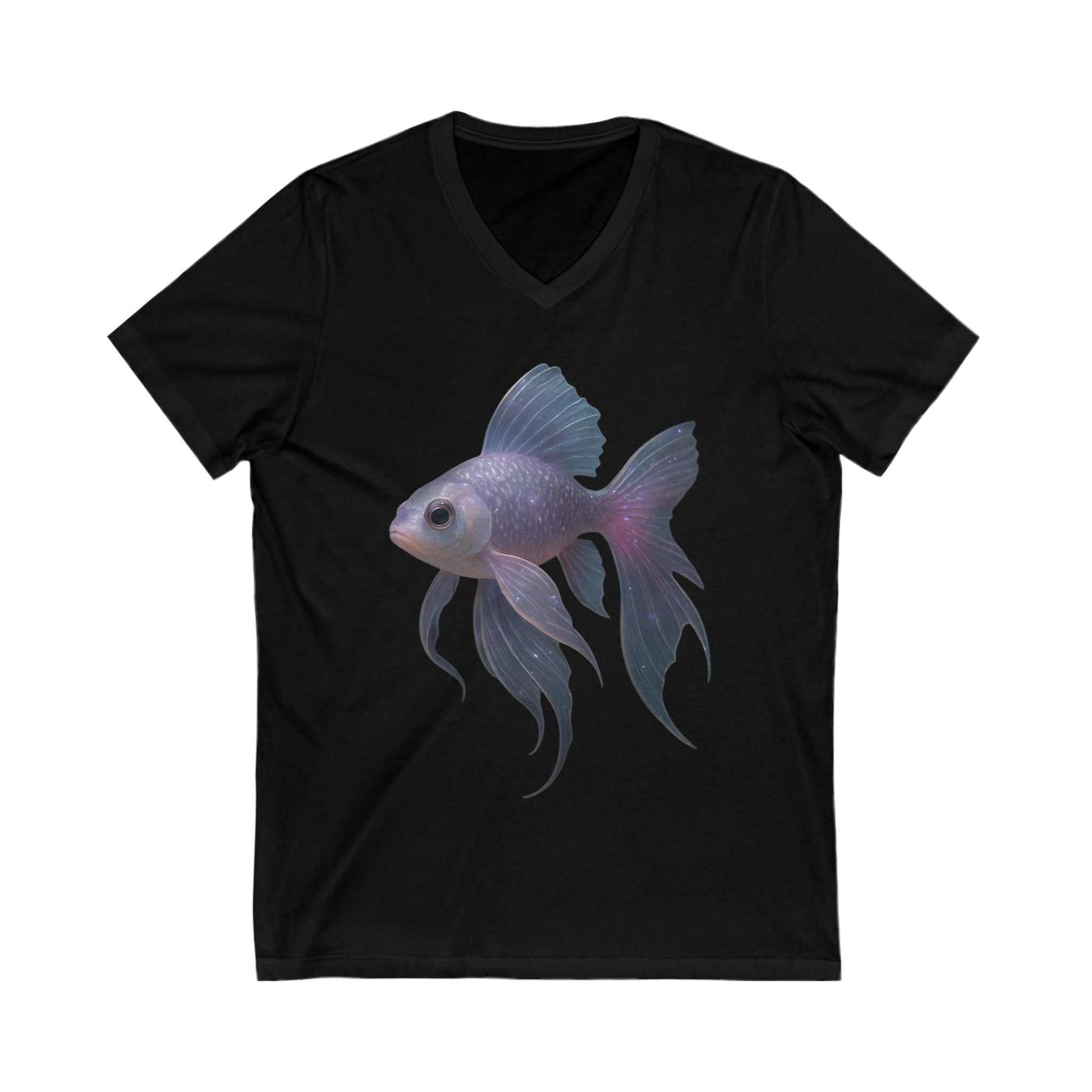 Magical Purple Blue Fish V-Neck Tee