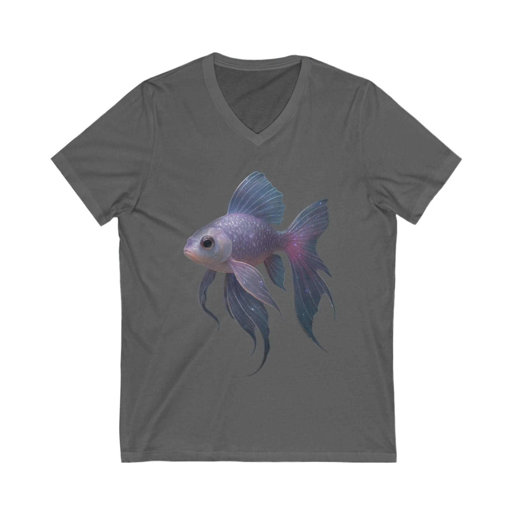 Magical Purple Blue Fish V-Neck Tee