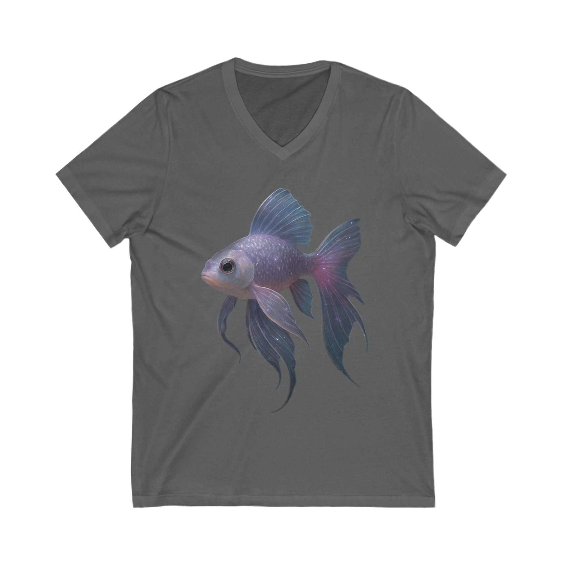 Magical Purple Blue Fish V-Neck Tee