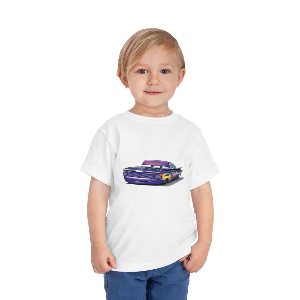 Toddler Short Sleeve Tee Featuring Fun Car Design