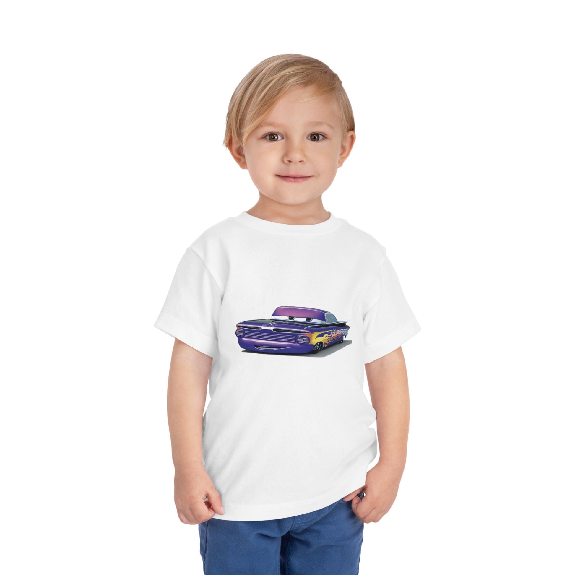 Toddler Short Sleeve Tee Featuring Fun Car Design