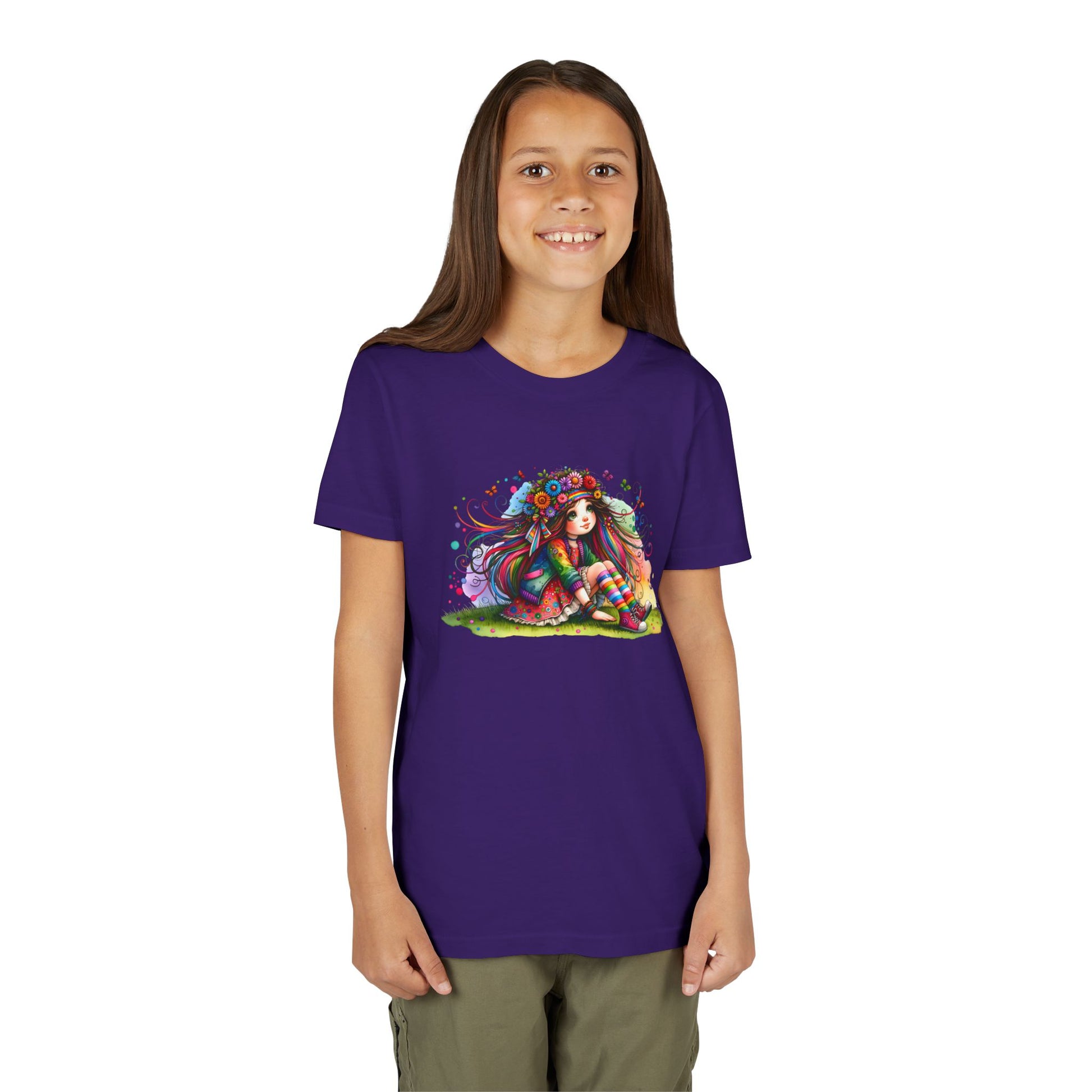 Whimsical Floral Girl Youth Tee
