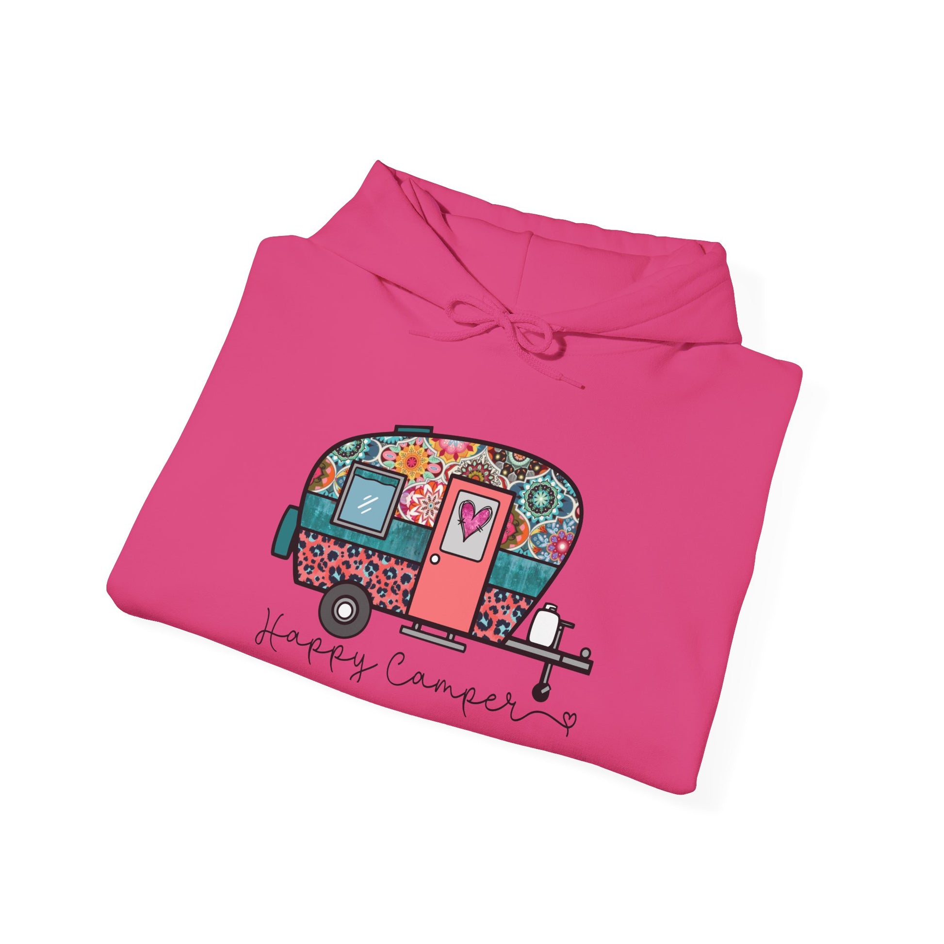 Happy Camper Hoodie – Colorful Vibes for Outdoor Lovers