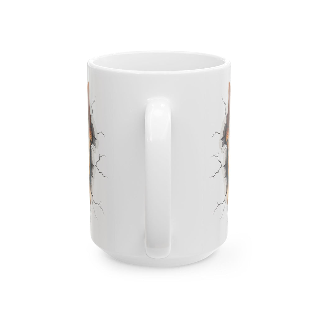 Yorkshire Terrier Ceramic Mug with Cracked Wall Design