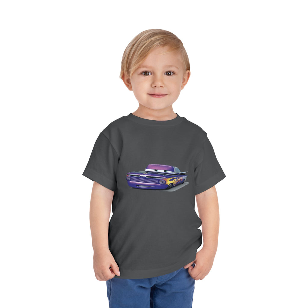 Toddler Short Sleeve Tee Featuring Fun Car Design