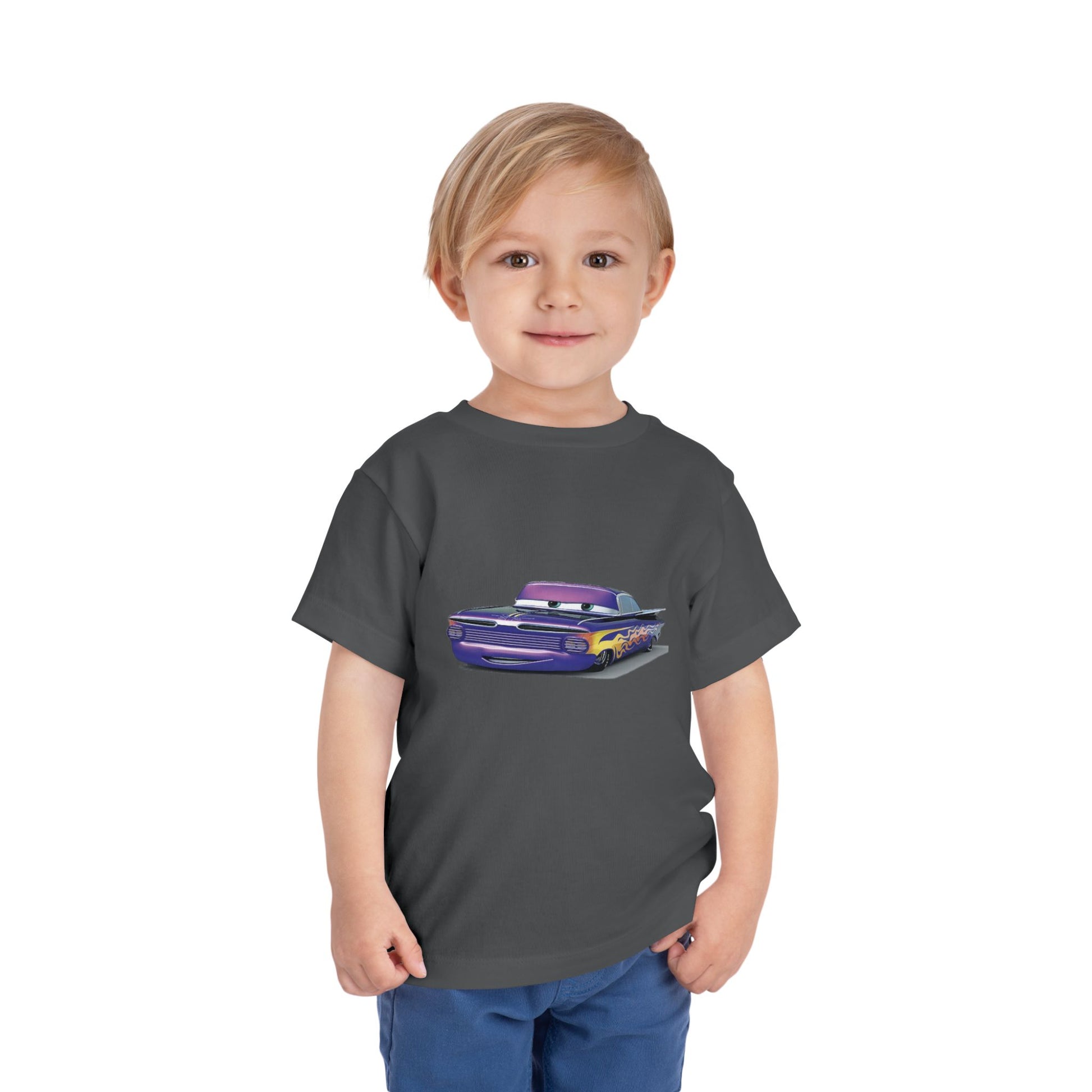 Toddler Short Sleeve Tee Featuring Fun Car Design