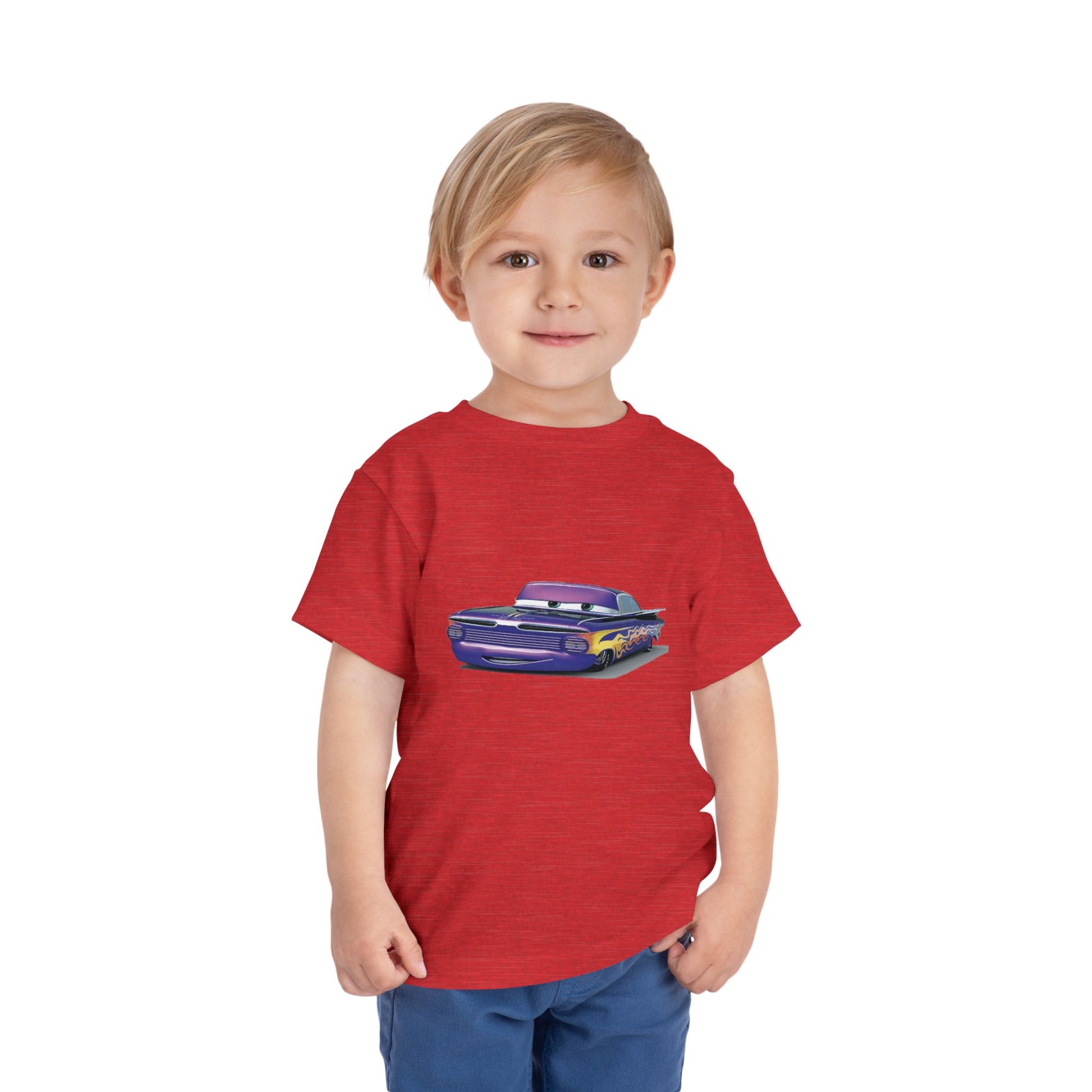 Toddler Short Sleeve Tee Featuring Fun Car Design