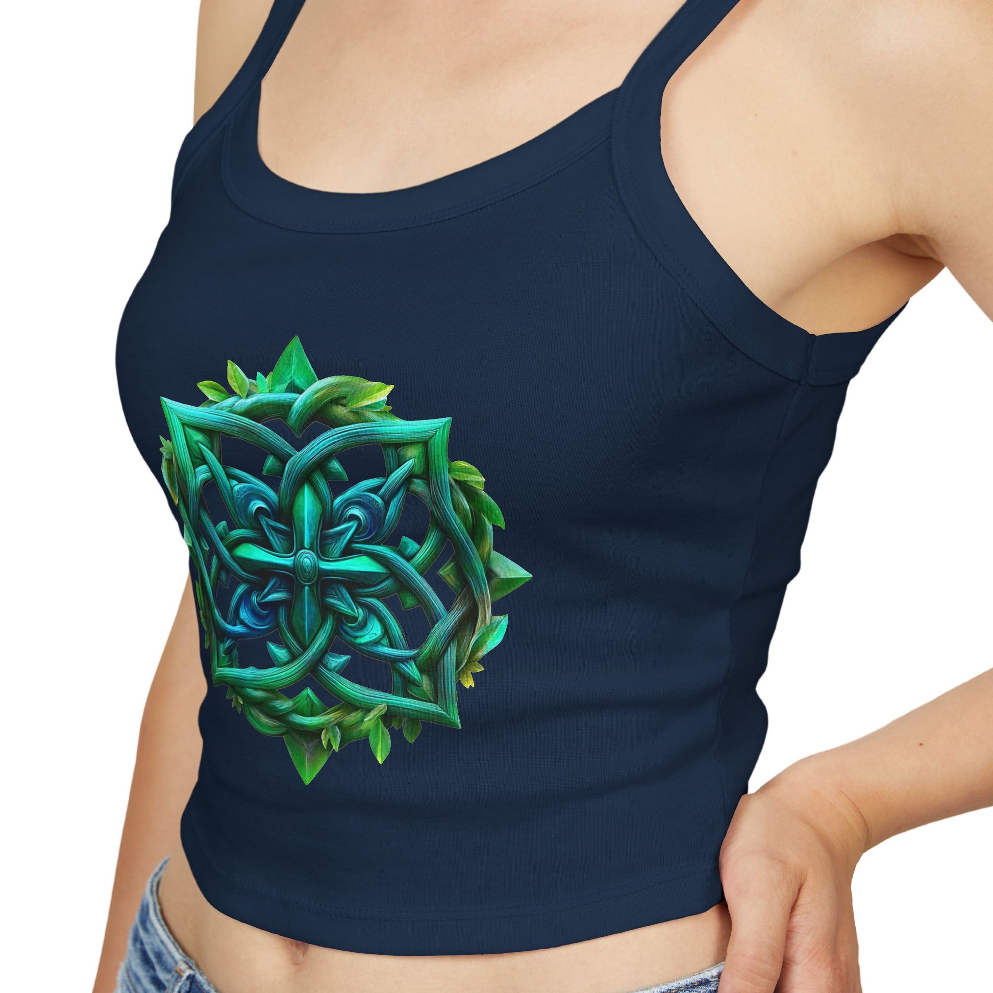 Crop Top Teal-Green Mandala