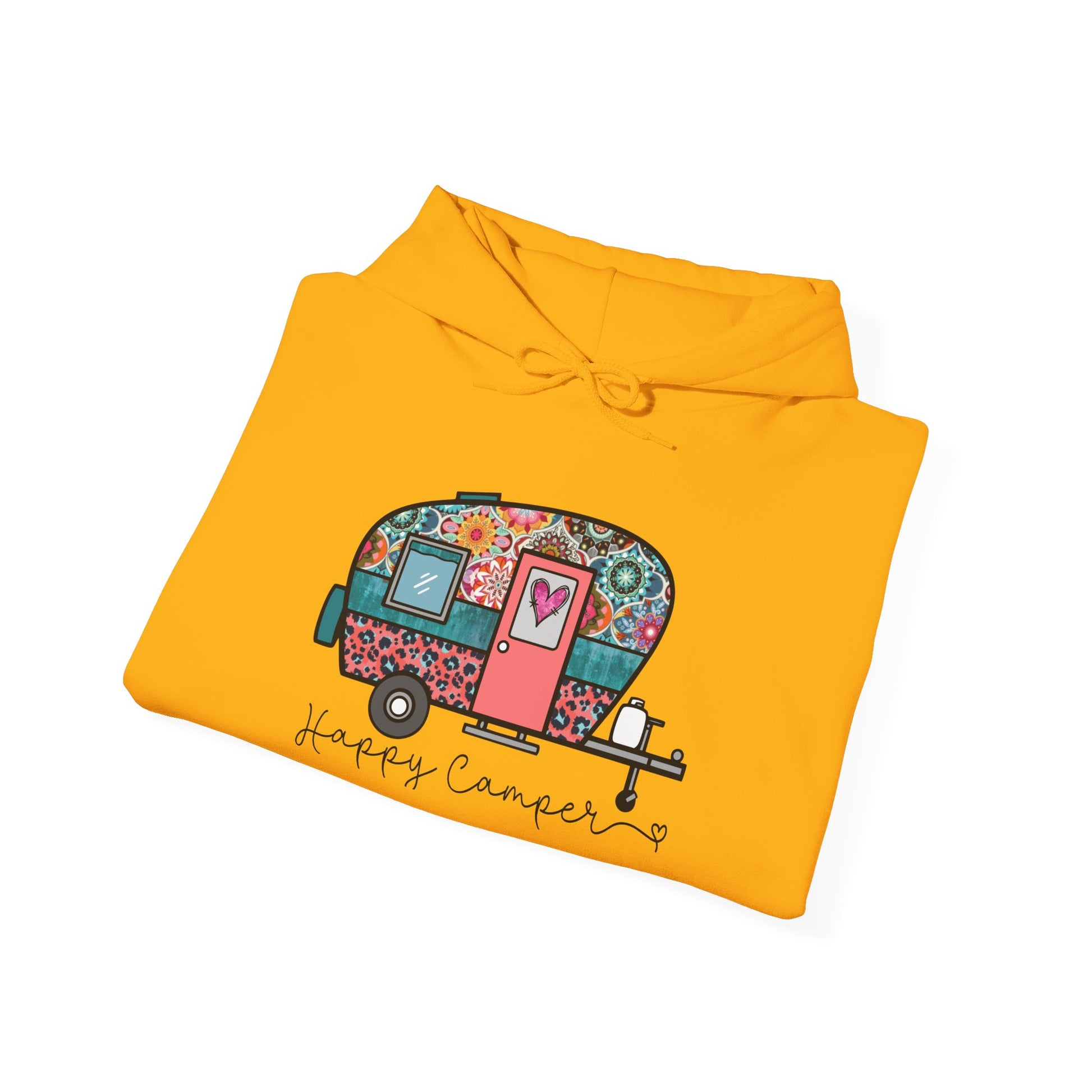 Happy Camper Hoodie – Colorful Vibes for Outdoor Lovers