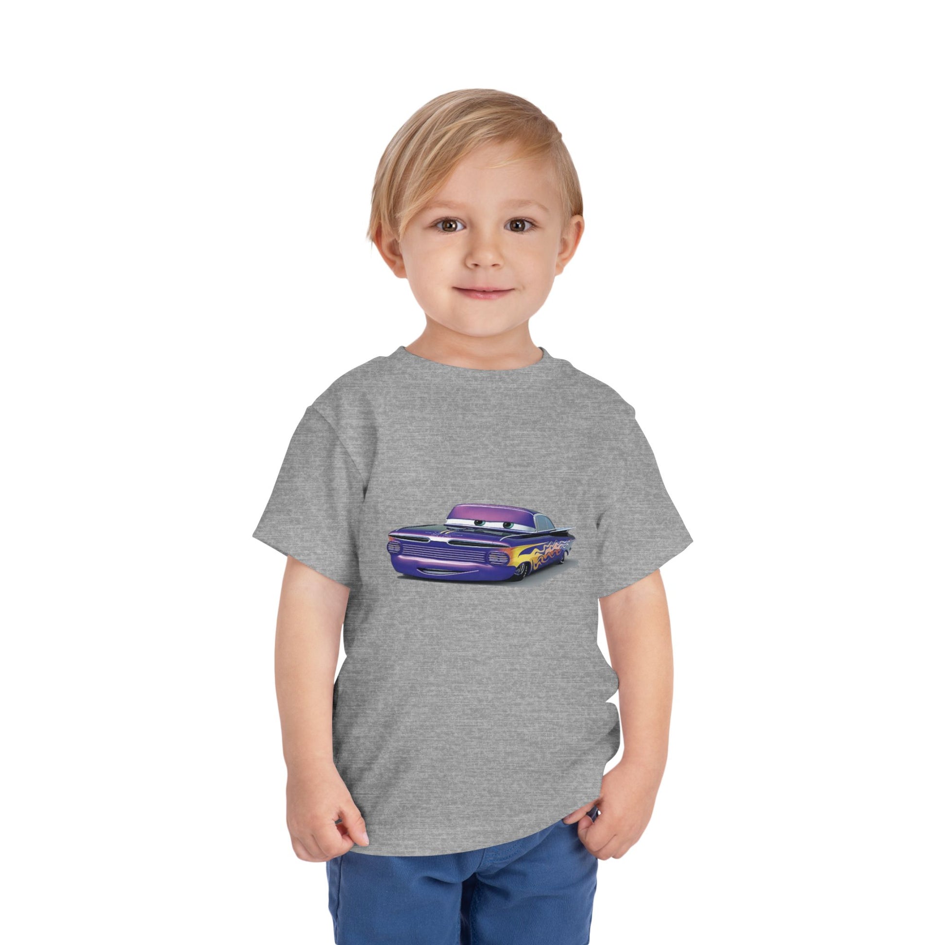 Toddler Short Sleeve Tee Featuring Fun Car Design