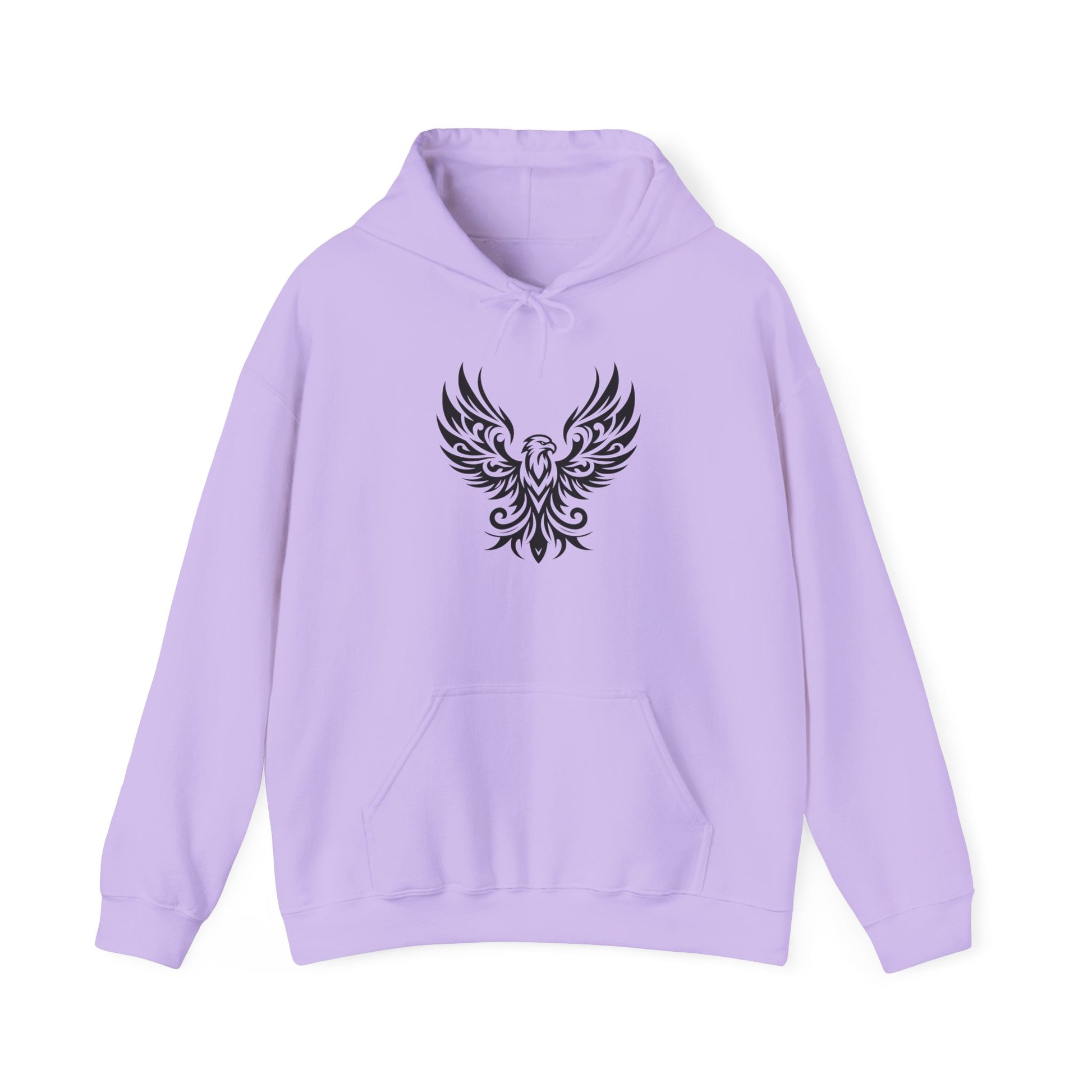 Tribal Phoenix Hoodie – Rise Boldly in Black and White Style