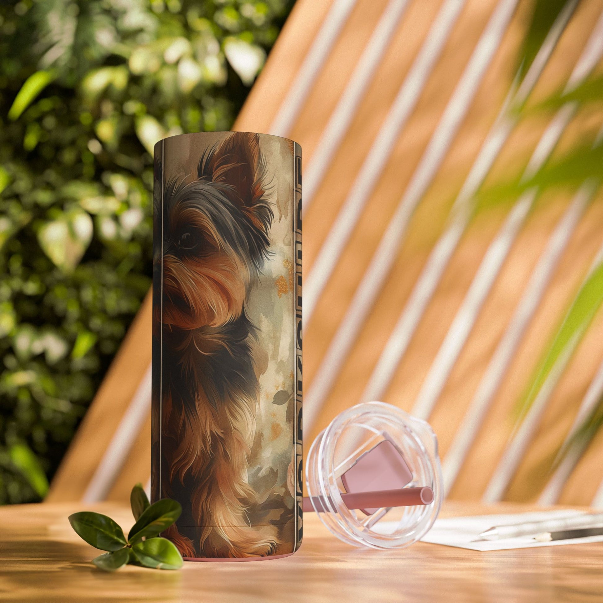 Yorkie Love Skinny Tumbler, 20oz