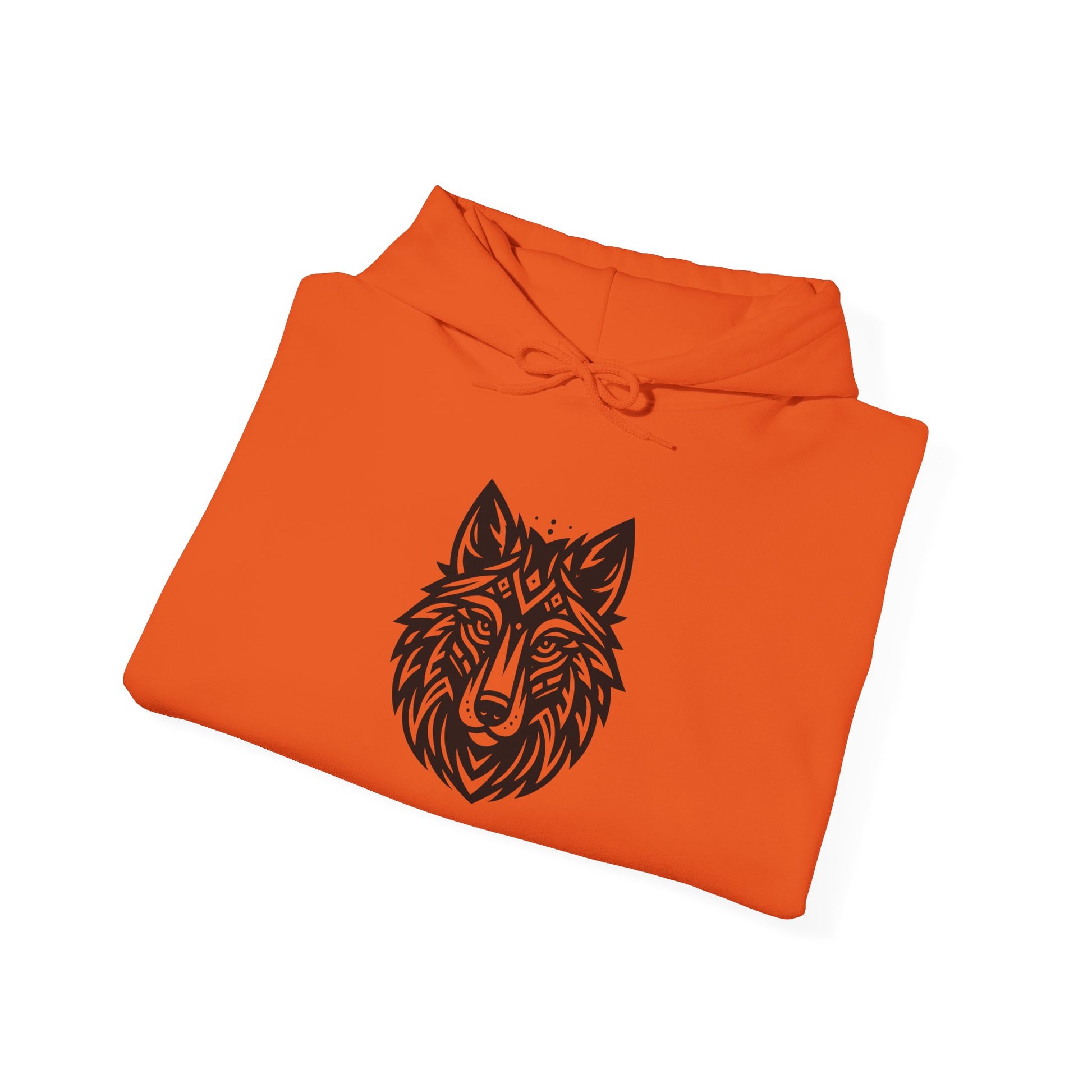 Tribal Wolf Hoodie – Spirit of the Wild in Bold Black Design