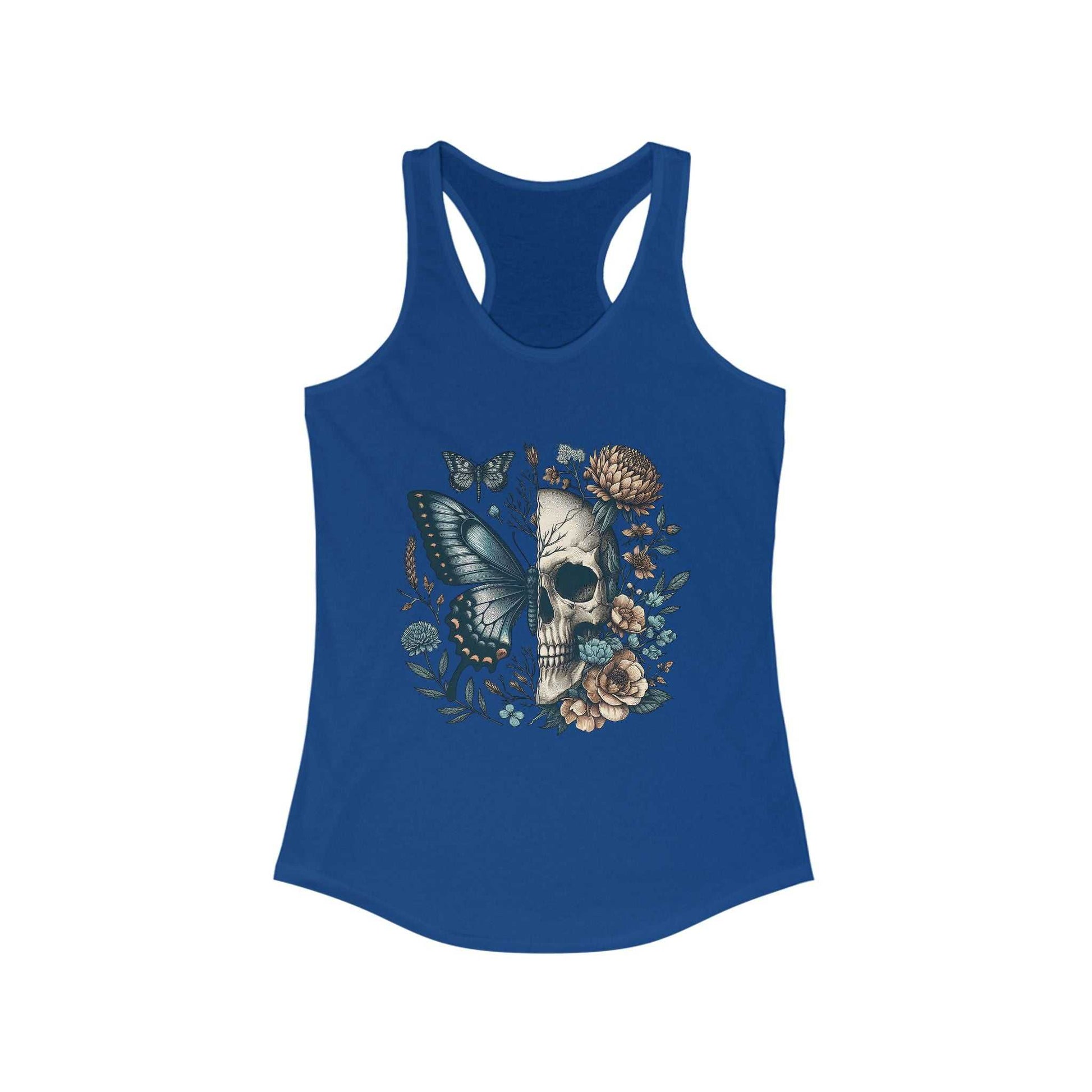 Fierce & Feminine Tank Skull & Butterfly